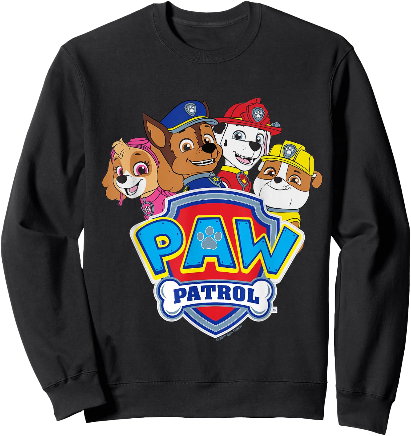 Paw Patrol Group with Logo Sweatshirt - Sweatshirt | Black
