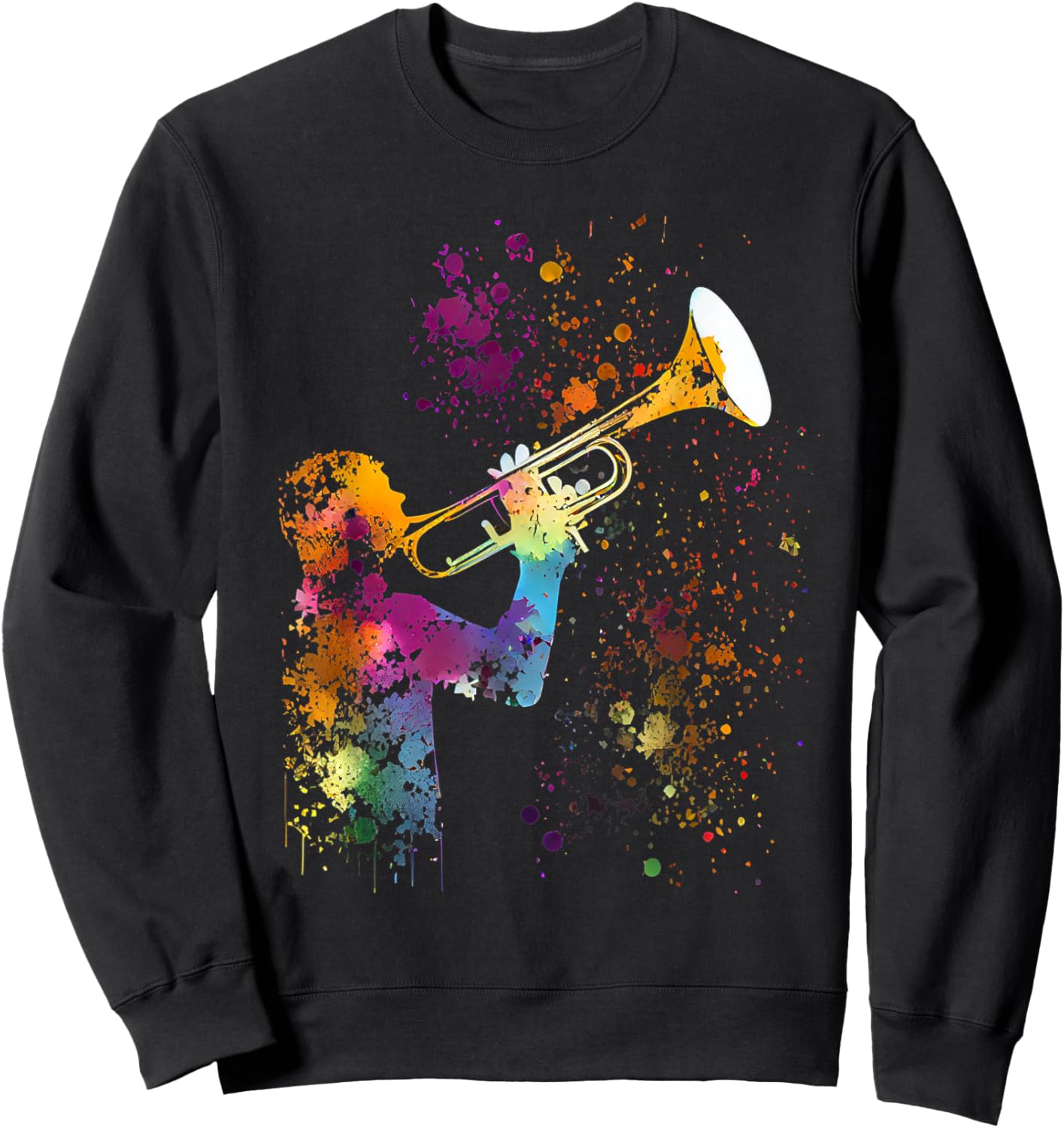 Trumpet Colorful Musician Trumpet Gift Trumpets Sweatshirt - Sweatshirt | Black