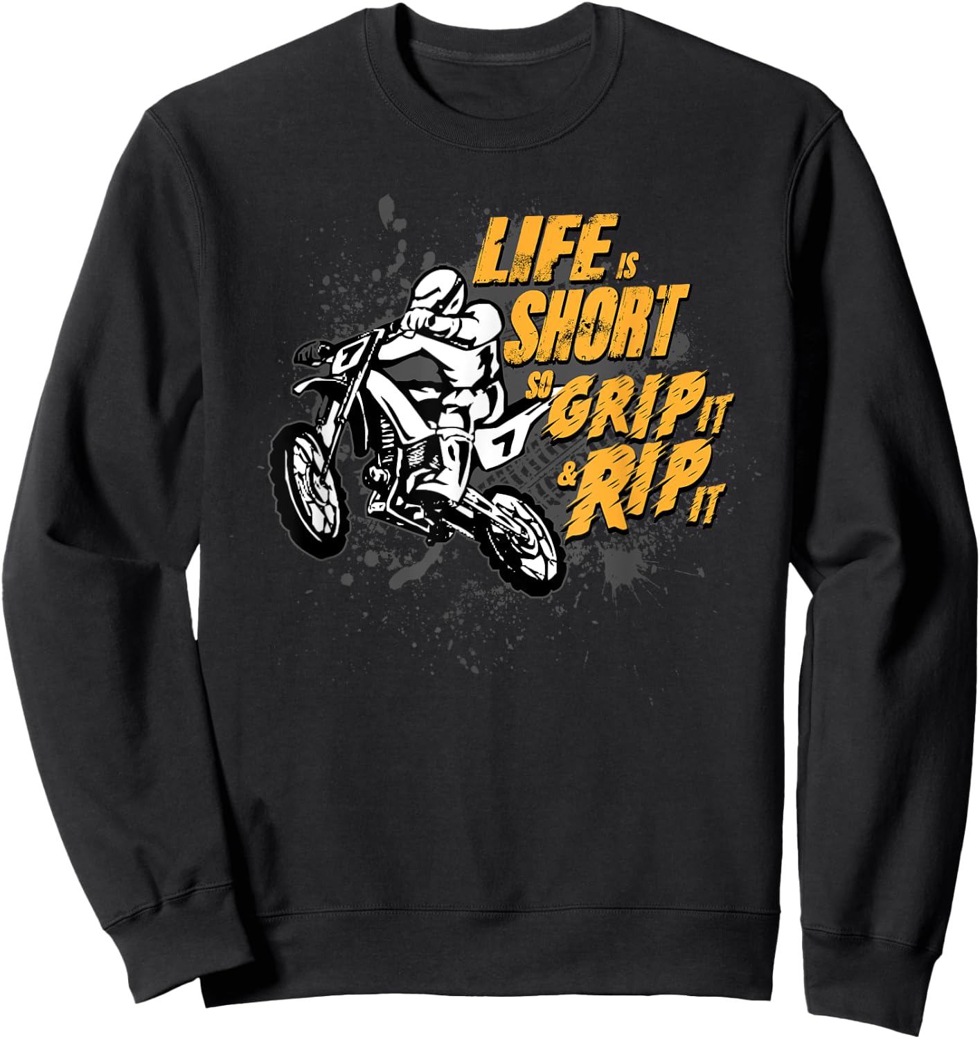Grip It and Rip It MX Motocross Dirt Bike Rider Gifts Sweatshirt - Sweatshirt | Black