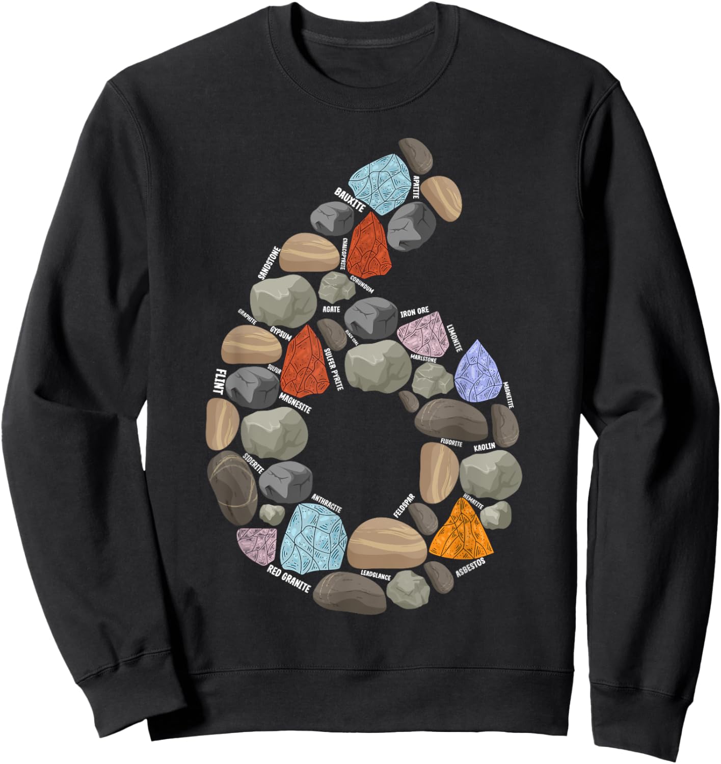 Geology Rocks 6 Years Old 6th Birthday Rock Collecting Sweatshirt - Sweatshirt | Black