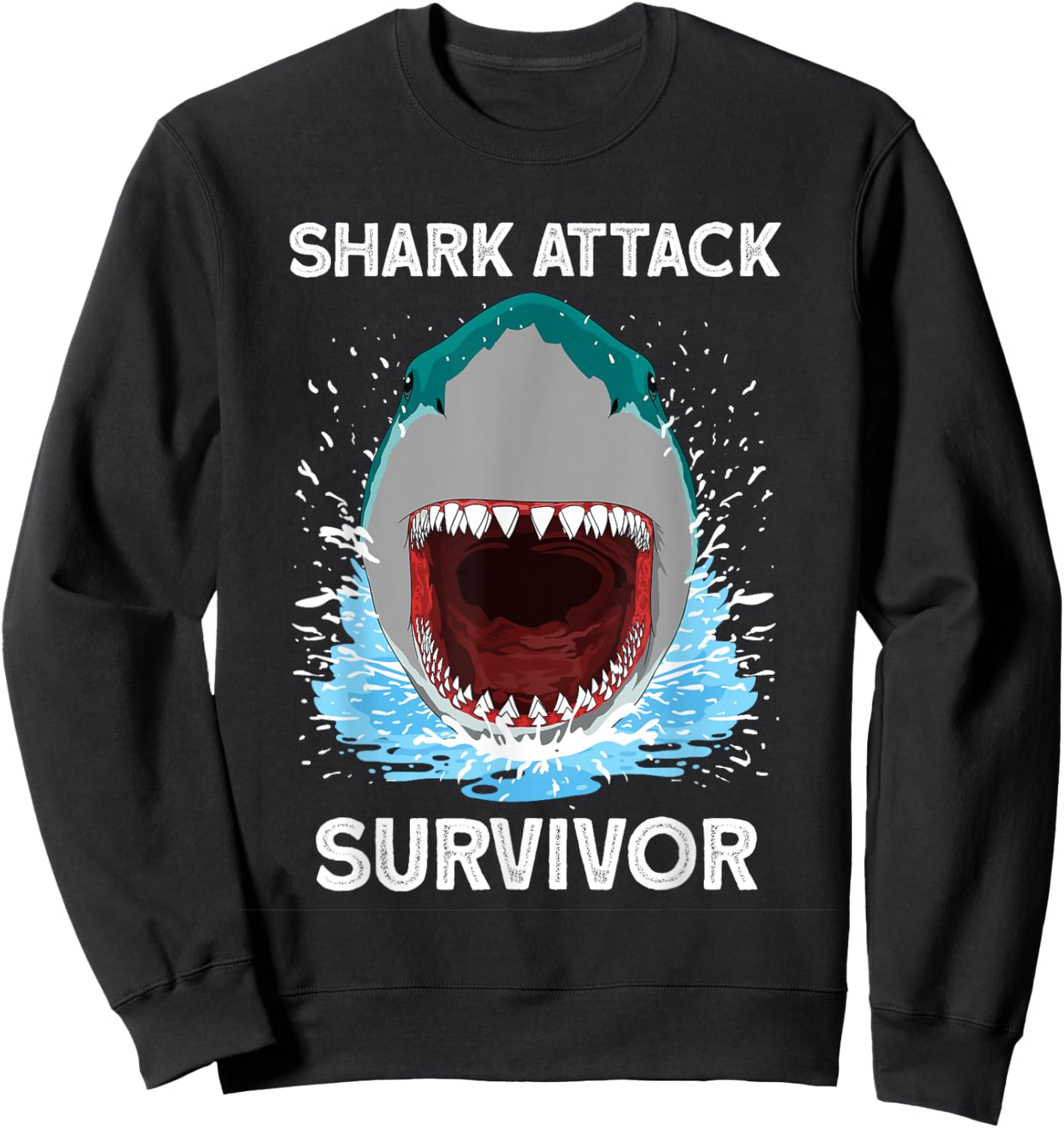 Shark Attack Survivor - Shark Lover Sweatshirt - Sweatshirt | Black