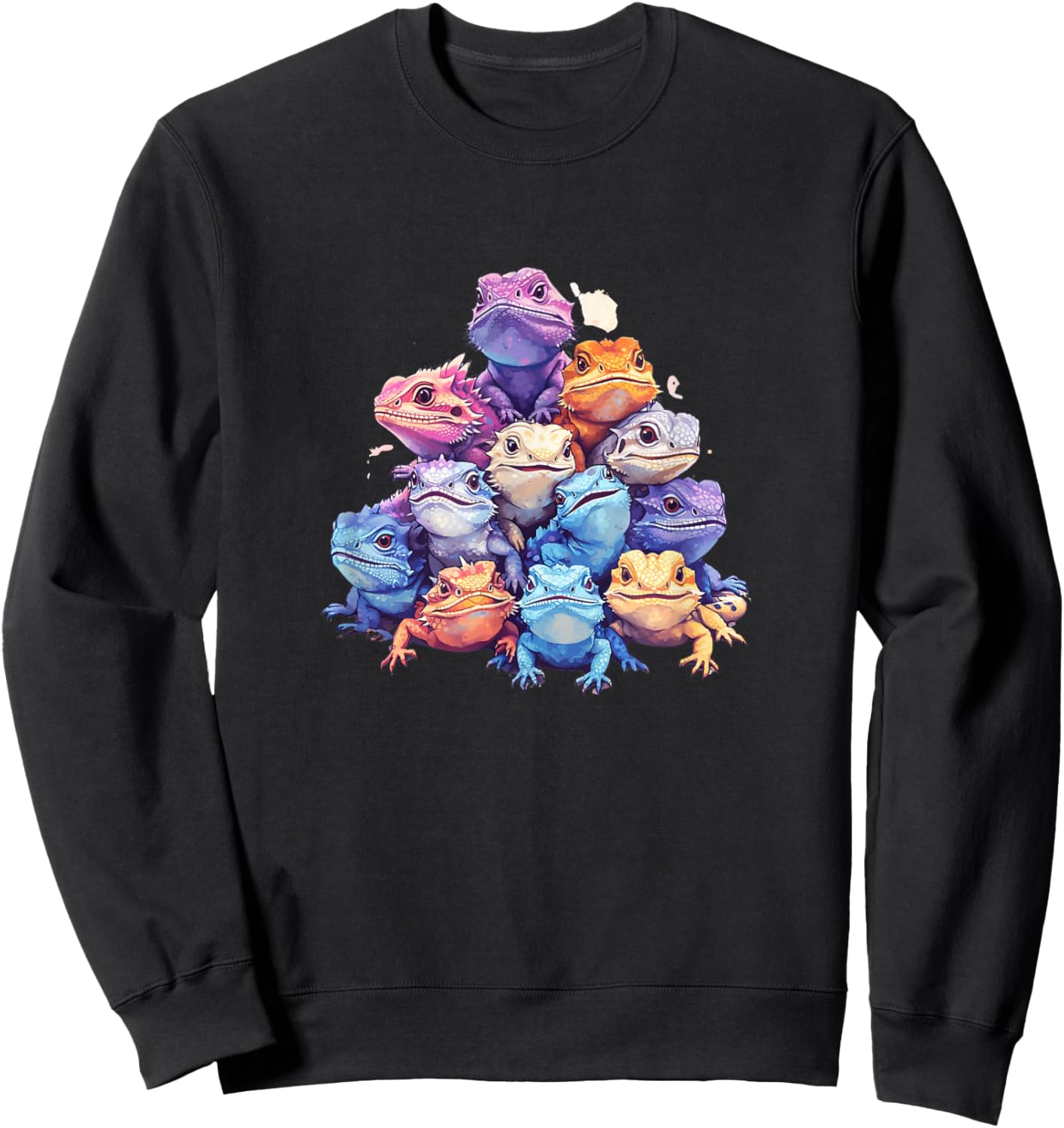 Cute Kawaii Pastel Bearded Dragon Lizard Boys Girls Kids Sweatshirt - Sweatshirt | Black