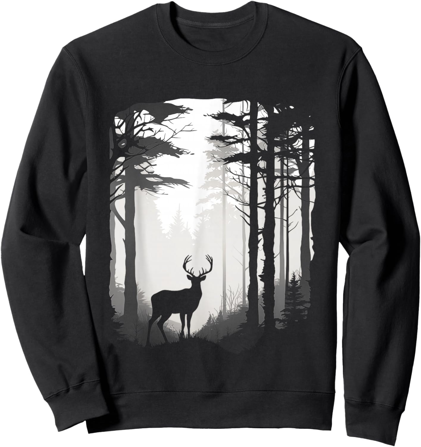 Deer Forest Wildlife Sweatshirt - Sweatshirt | Black