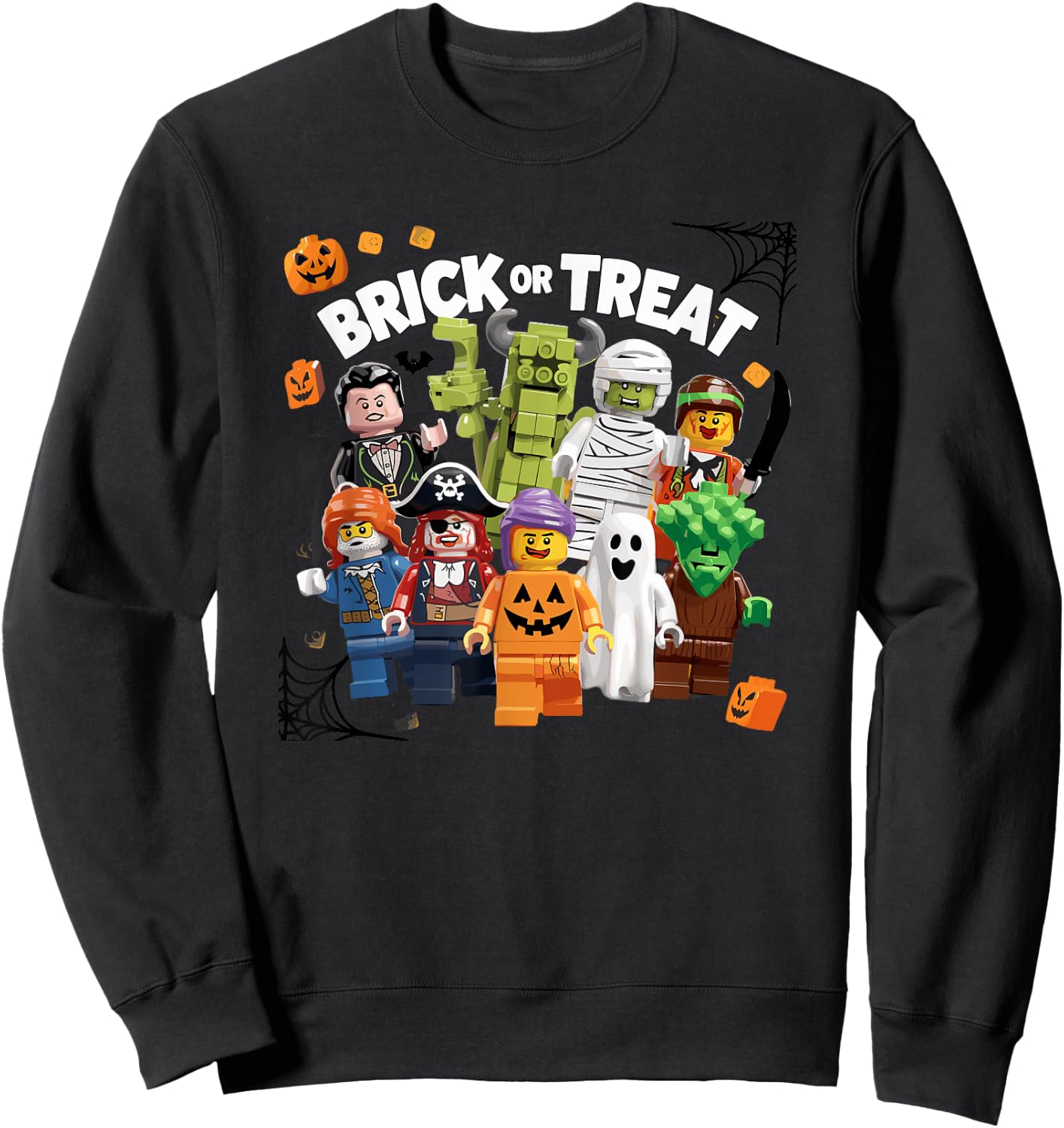 Building Bricks Halloween Brick Or Treat Costume Monsters Sweatshirt - Sweatshirt | Black