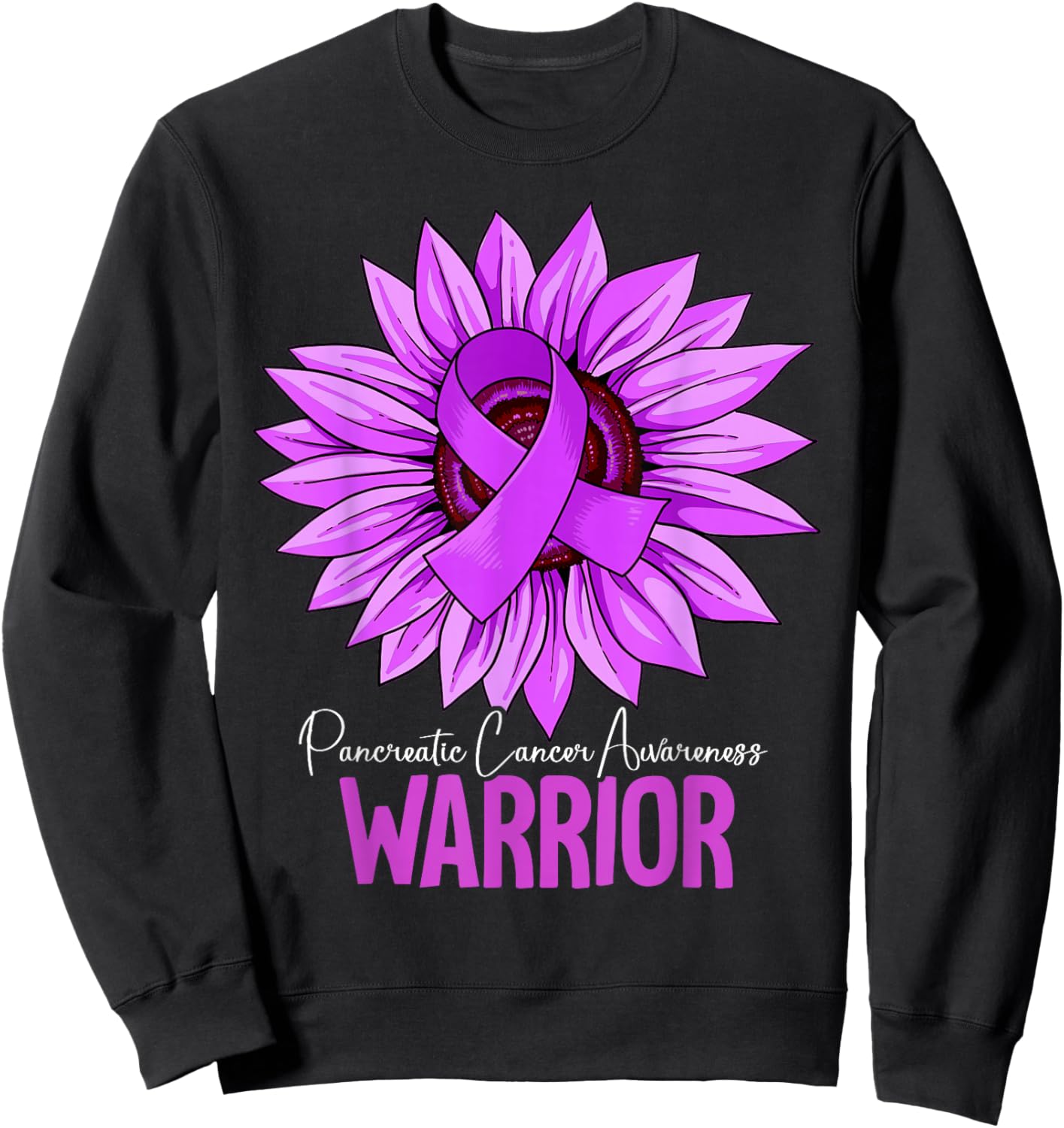 Warrior Pancreatic Cancer Awareness Sweatshirt - Sweatshirt | Black