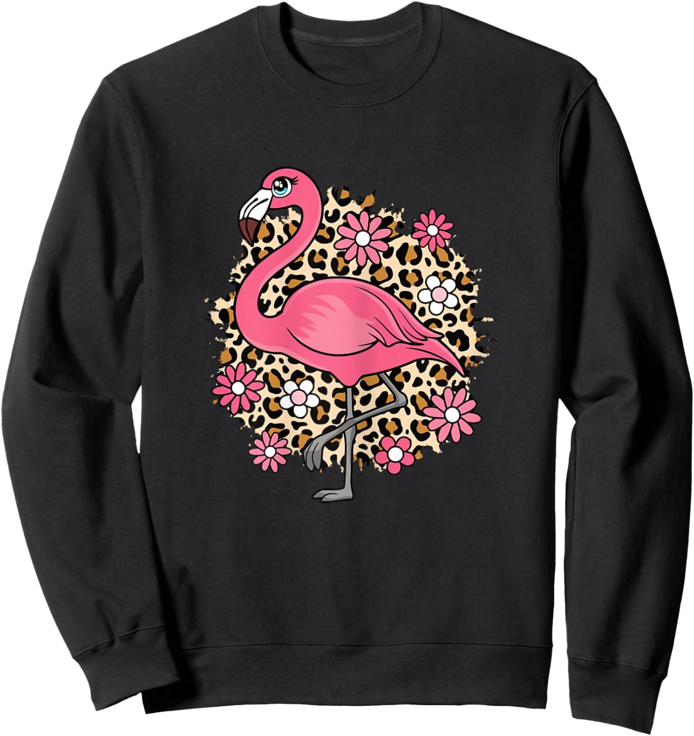 Cute Flamingo Lover Women Girls Kids Sweatshirt - Sweatshirt | Black