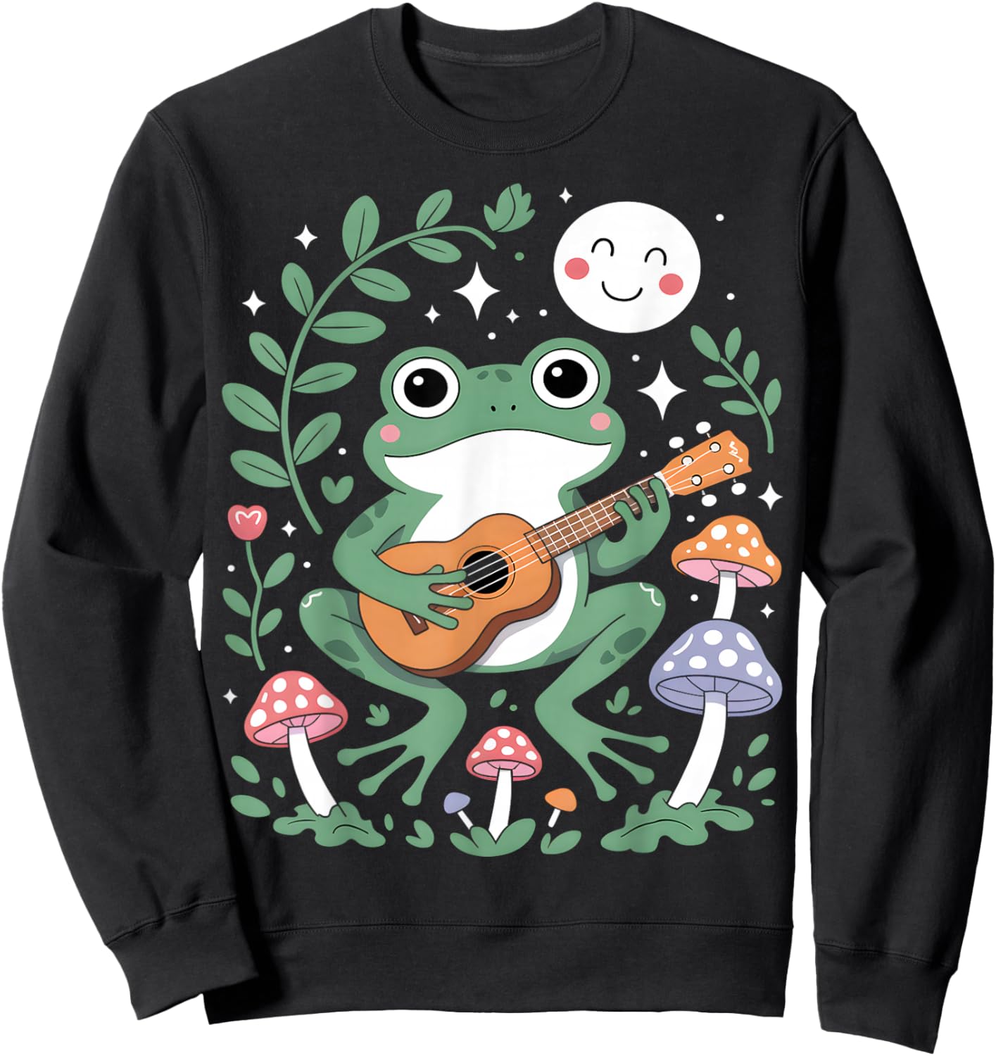 Frog Playing Ukulele Sweatshirt - Sweatshirt | Black