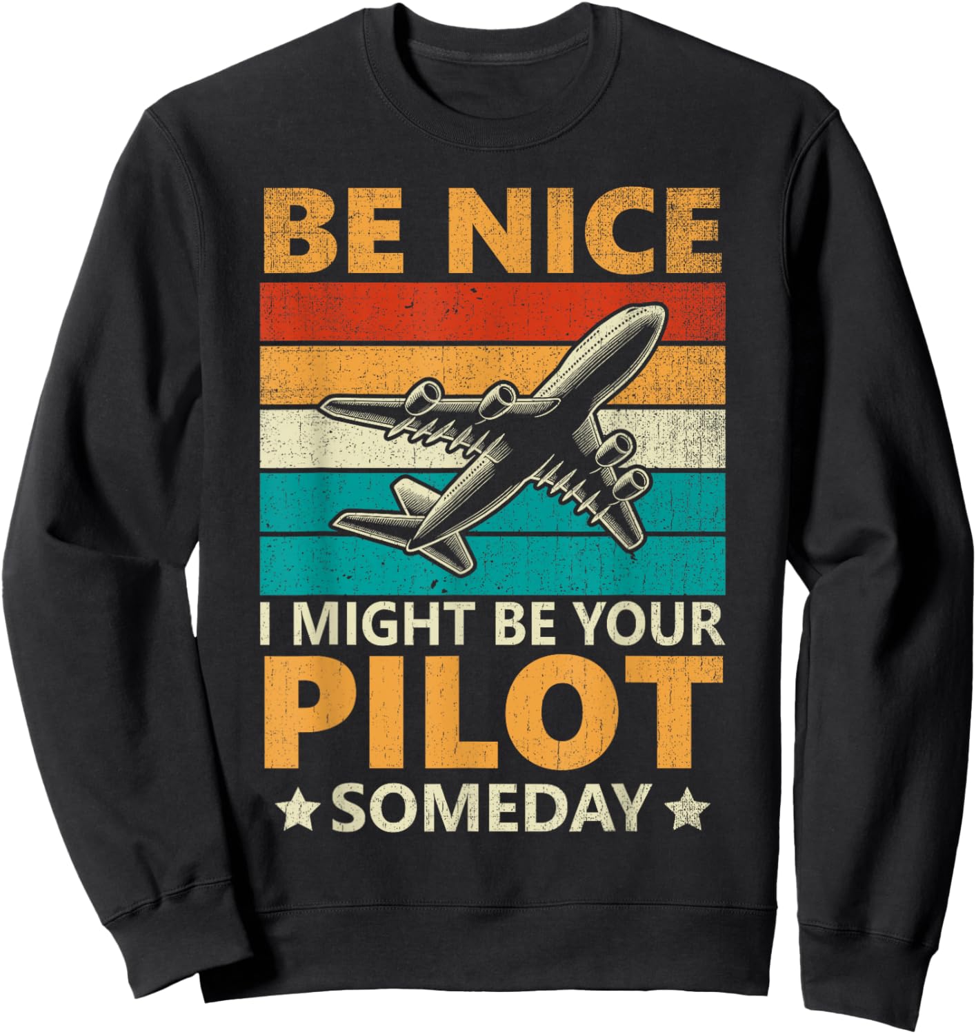 Funny Pilot Design Women Aviation Airplane Pilot Sweatshirt - Sweatshirt | Black
