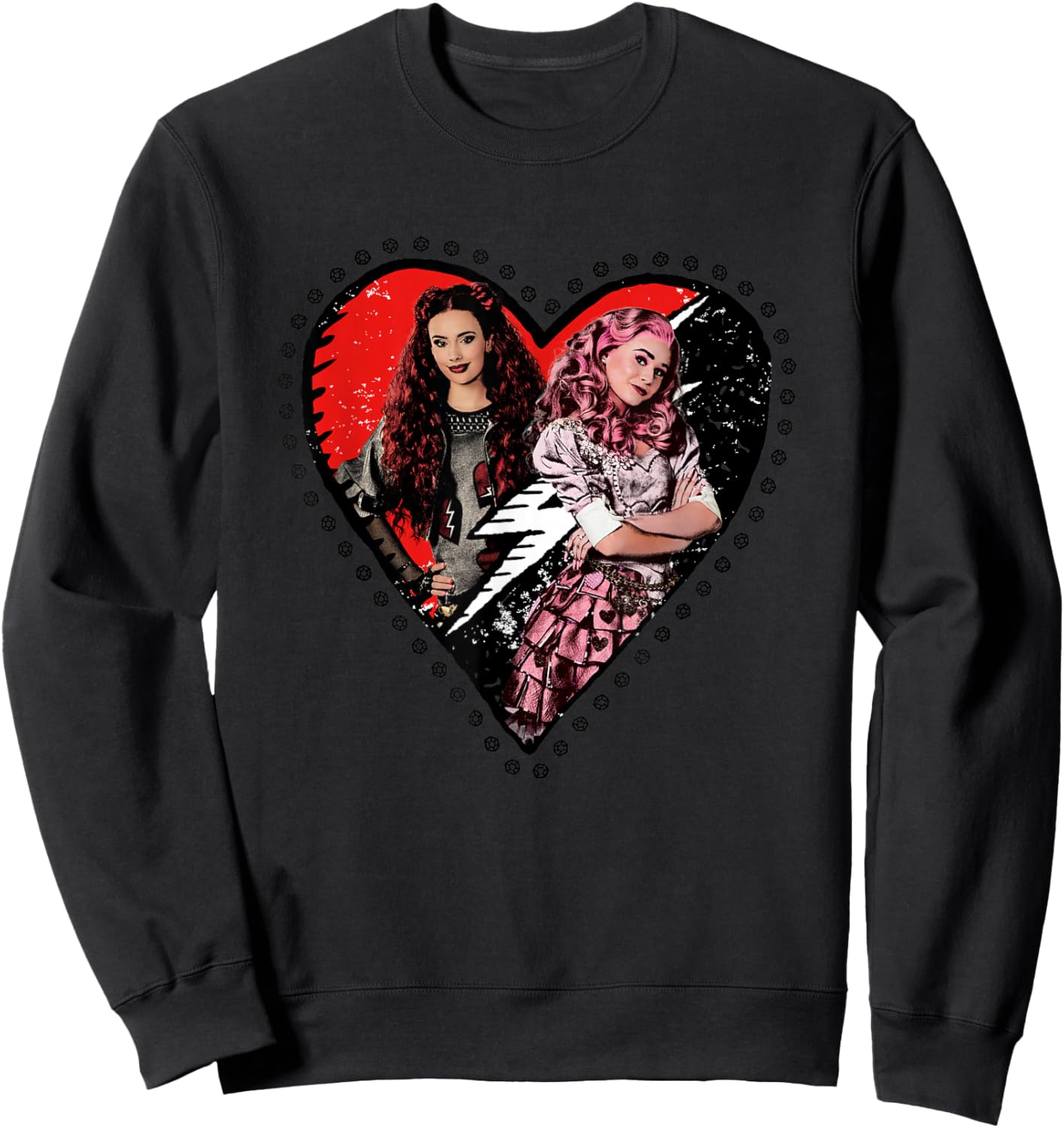 Disney Descendants: The Rise of Red Red & Bridget Heart Sweatshirt - Sweatshirt | Black