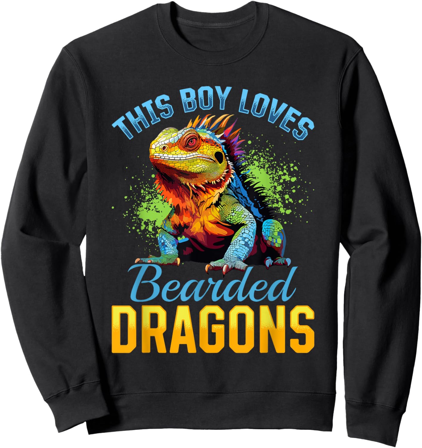 Bearded Dragon Pogona Reptile This Boy Loves Bearded Dragons Sweatshirt - Sweatshirt | Black