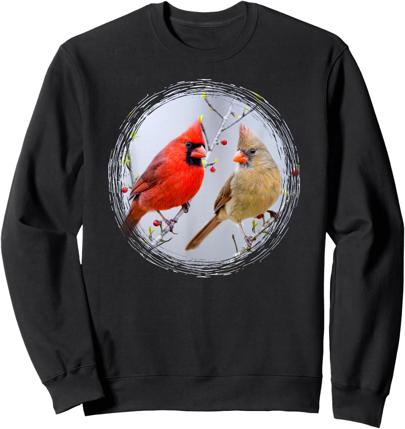 Red Cardinals Birds Birdwatching Bird Nerds Lovers Nature Sweatshirt - Sweatshirt | Black