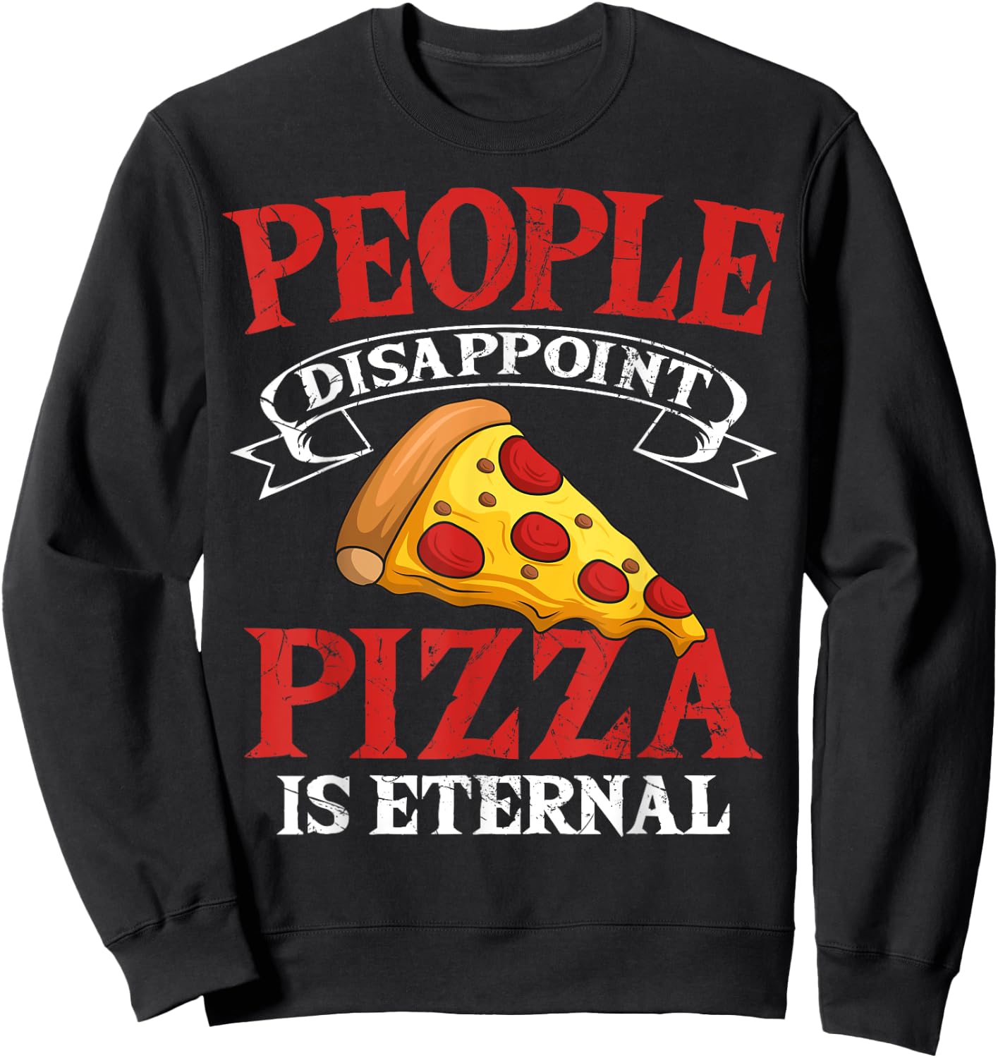 Funny Pizza Lover Round Pizzetta Fan Pizzaiolo Pizzeria Sweatshirt - Sweatshirt | Black