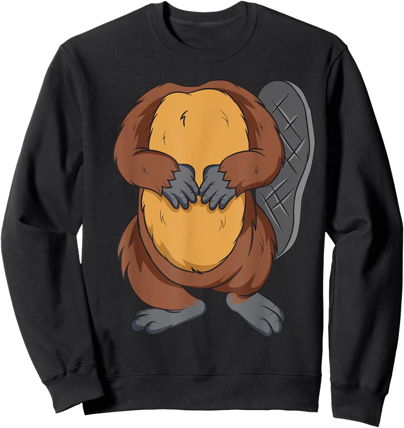 Funny Beaver Body Headless Halloween Easy Costume Outfit Sweatshirt - Sweatshirt | Black