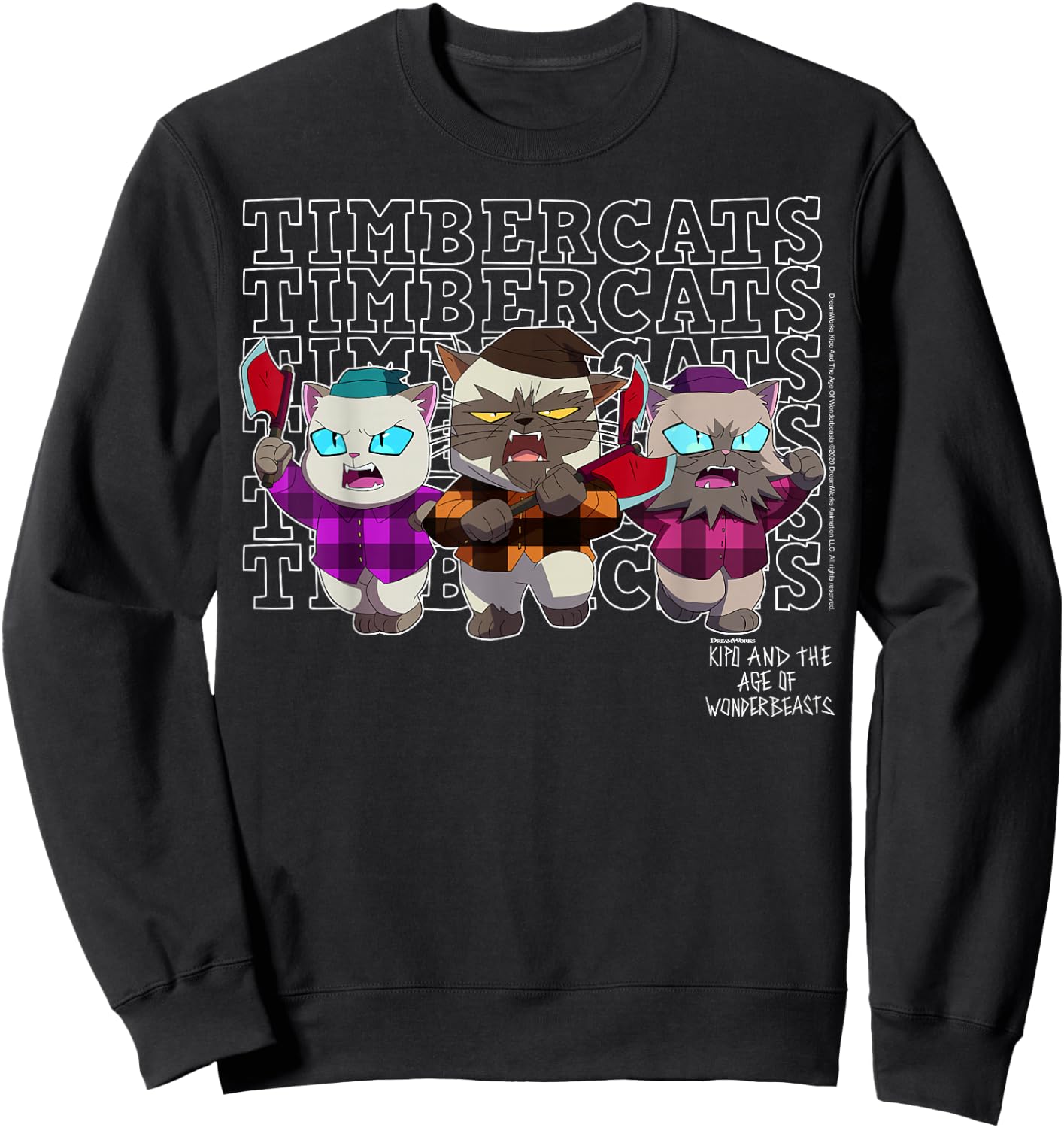 Kipo And The Age Of Wonderbeasts Timbercats Group Sweatshirt - Sweatshirt | Black