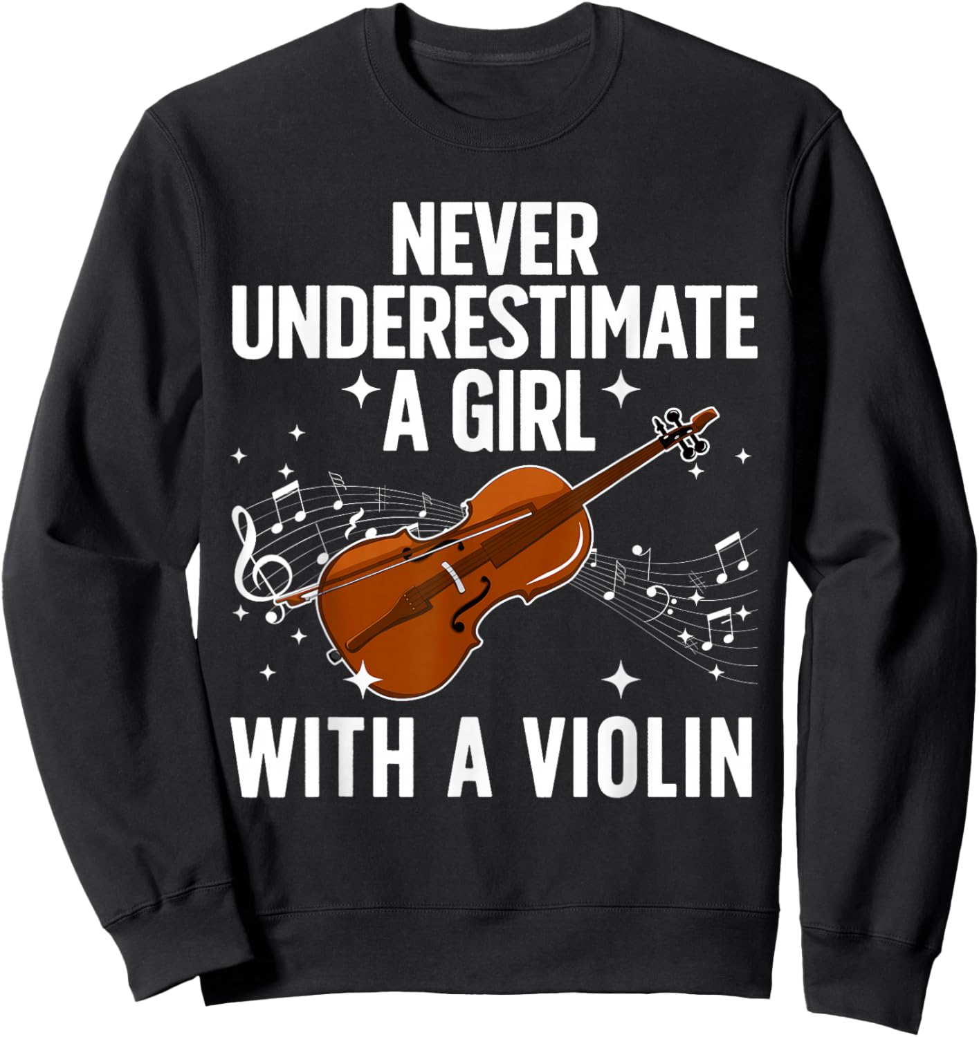 Best Violin Art Girls Violin Player Viola Lover Sweatshirt - Sweatshirt | Black