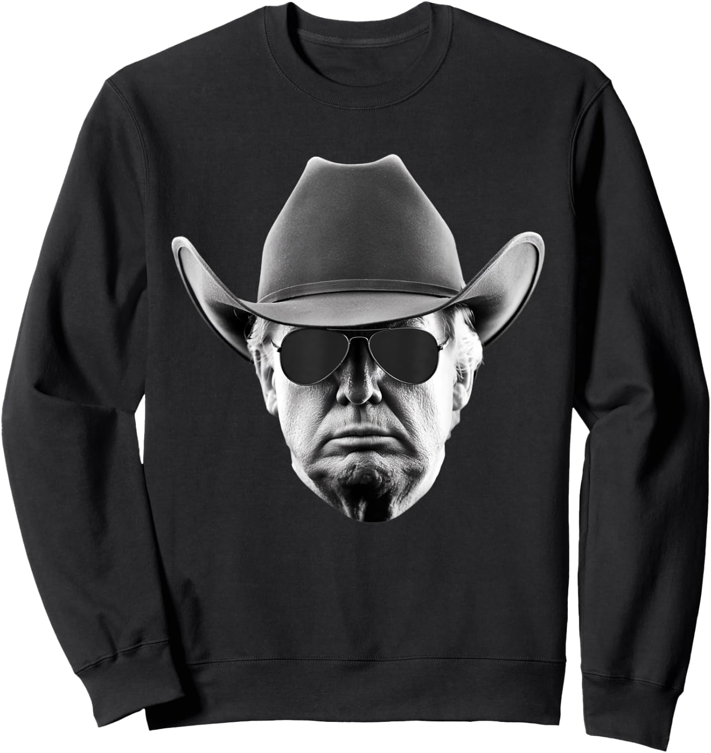 Cool Donald Trump Cowboy Hat US USA America President Sweatshirt - Sweatshirt | Black