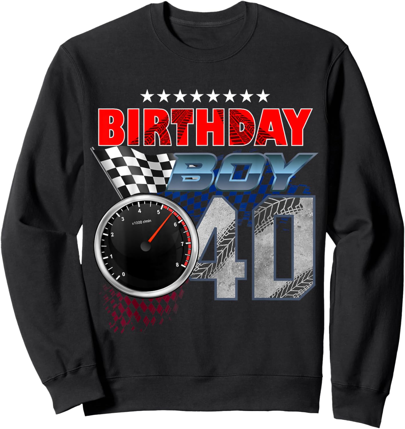 Racing Car 40th Birthday Boy Race Car Driver 40 Year Old Sweatshirt - Sweatshirt | Black