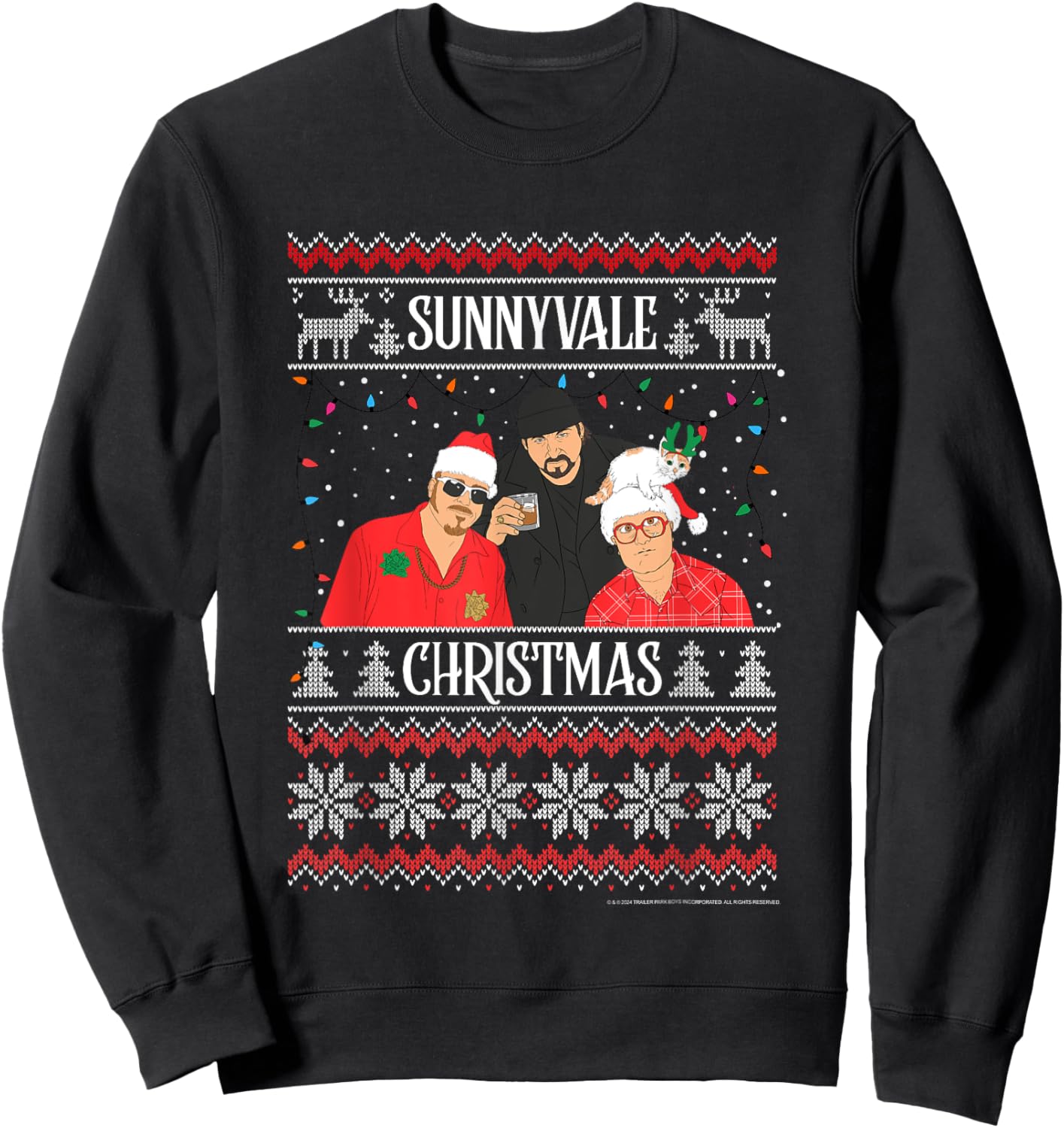 Trailer Park Boys Sunnyvale Christmas Ugly Sweater Sweatshirt - Sweatshirt | Black