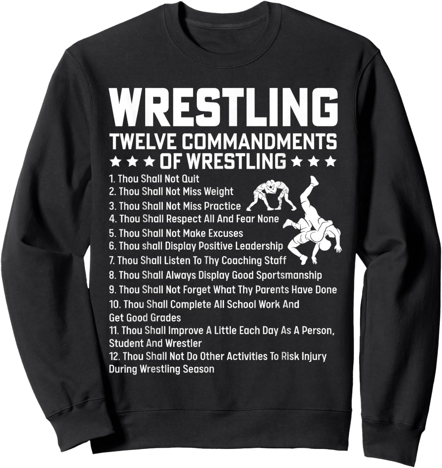 Wrestling Shirt Men Boys Funny Wrestler Wrestle Kids Girls Sweatshirt - Sweatshirt | Black