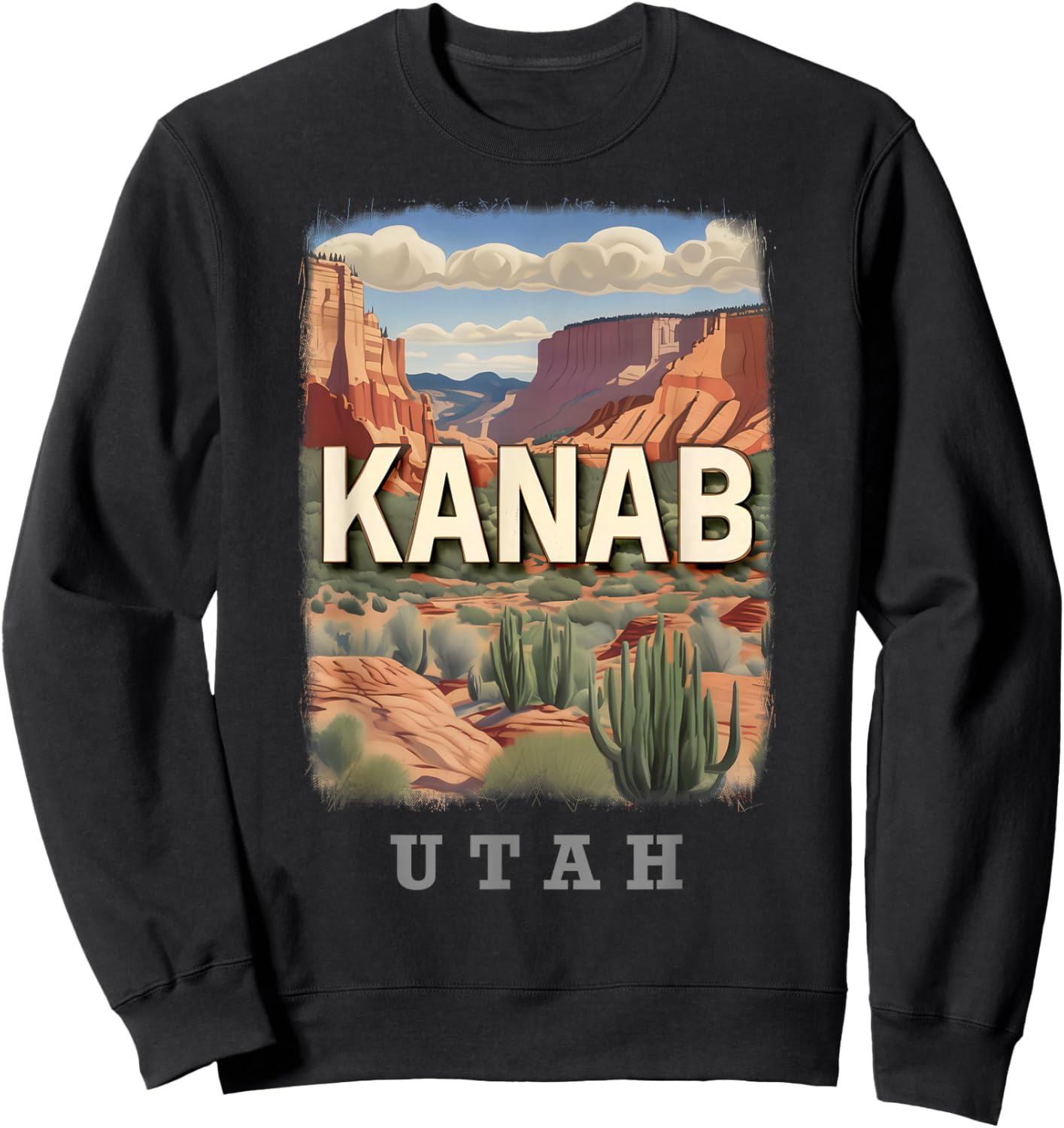 Kanab Utah UT Red Rock Vista SD054 Sweatshirt - Sweatshirt | Black