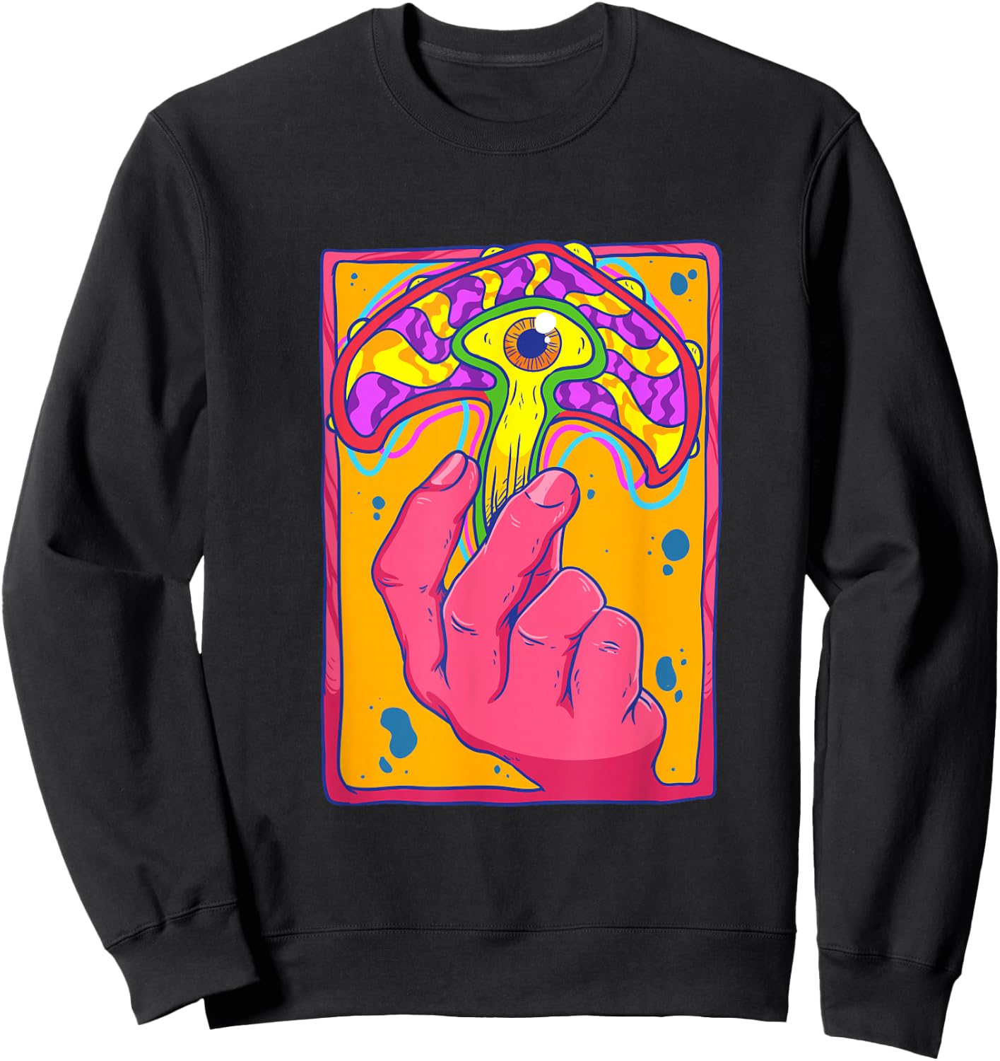Psychedelic Mushroom Shirt Weirdcore Magic Mushroom Lover Sweatshirt - Sweatshirt | Black
