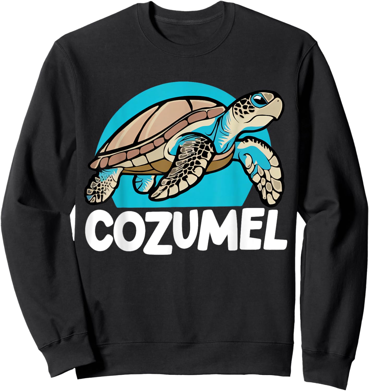 Cozumel Mexico Sea Turtle Colorful Boys Girls Toddler Sweatshirt - Sweatshirt | Black