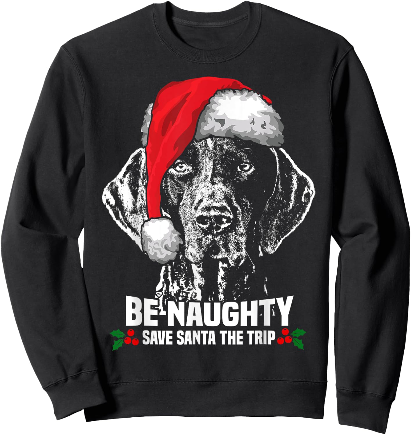 Save Santa German Shorthaired Pointer Xmas Sweatshirt - Sweatshirt | Black