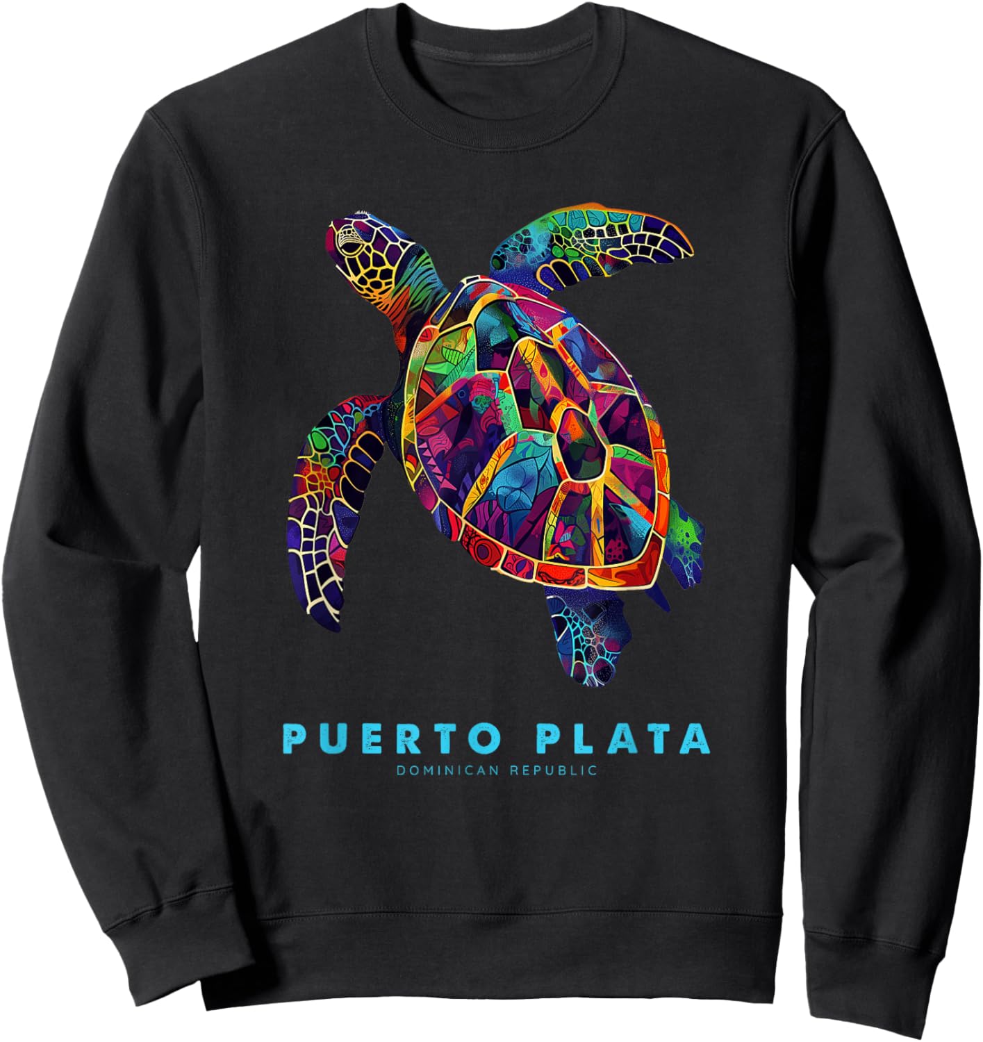 Puerto Plata Dominican Republic Vacation Beach Sea Turtle Sweatshirt - Sweatshirt | Black
