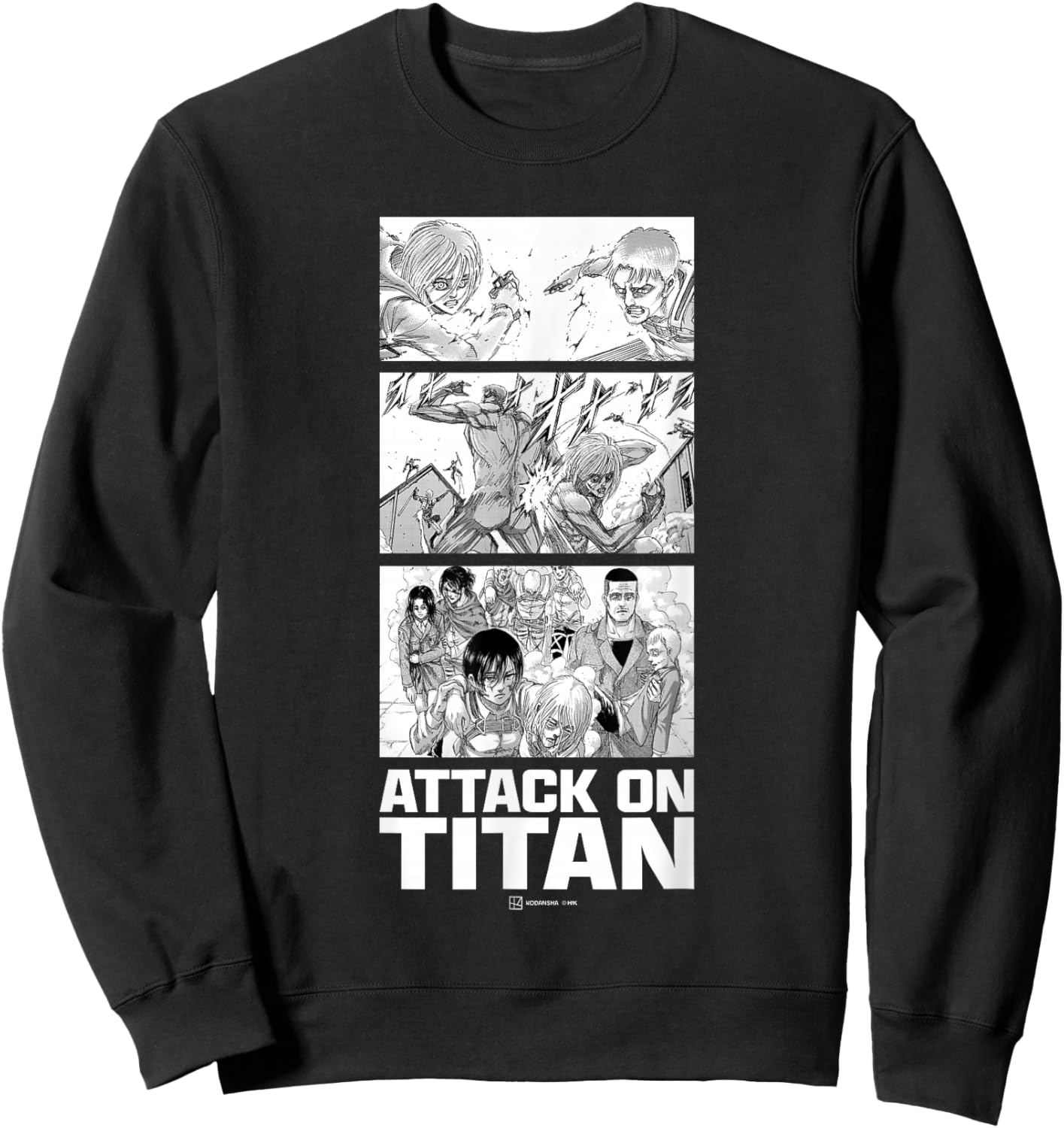 Attack on Titan Annie Leonhart VS Reiner Braun Stack Manga Sweatshirt - Sweatshirt | Black