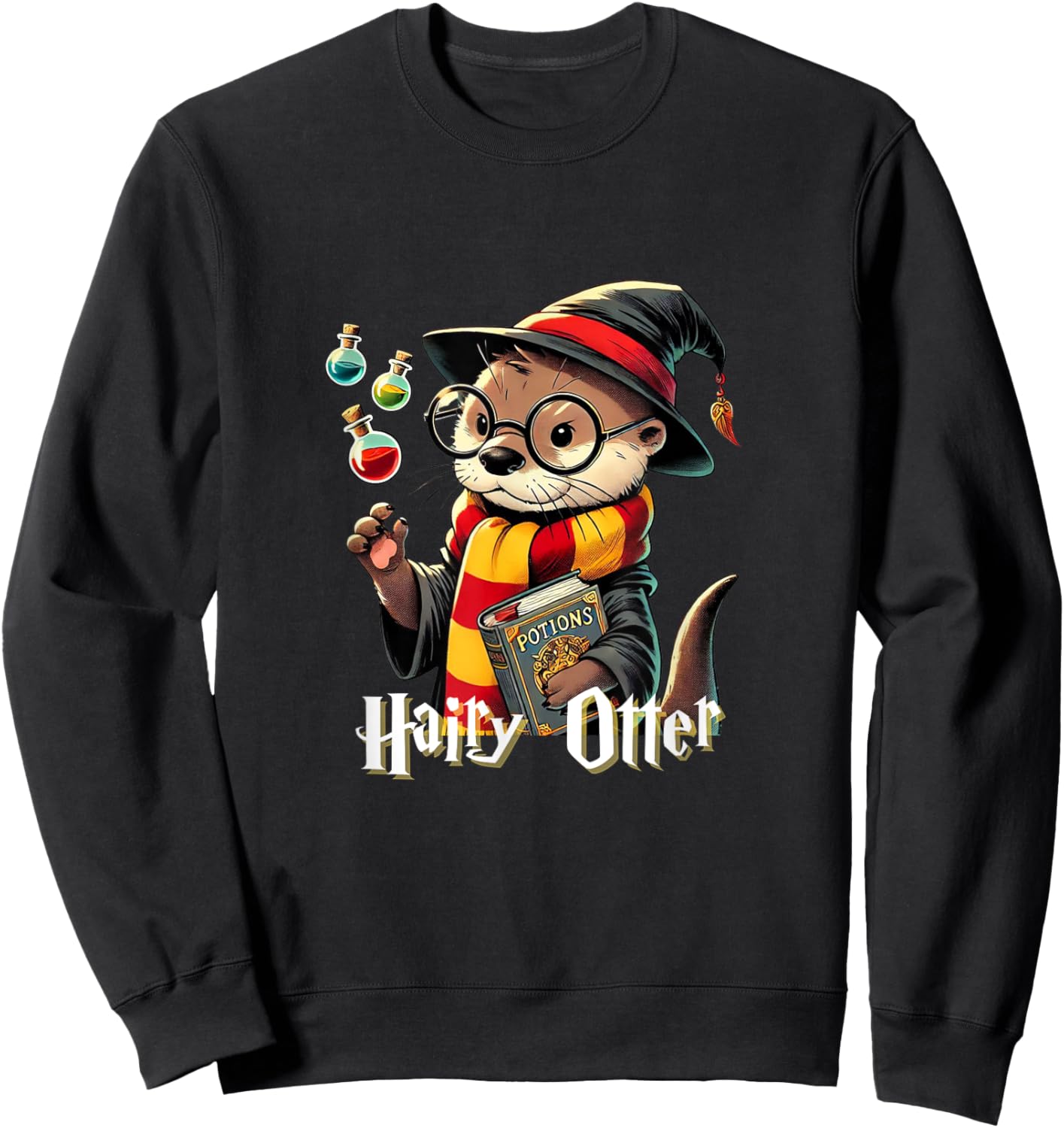 Hairy Otter - Funny Wizard Sweatshirt - Sweatshirt | Black