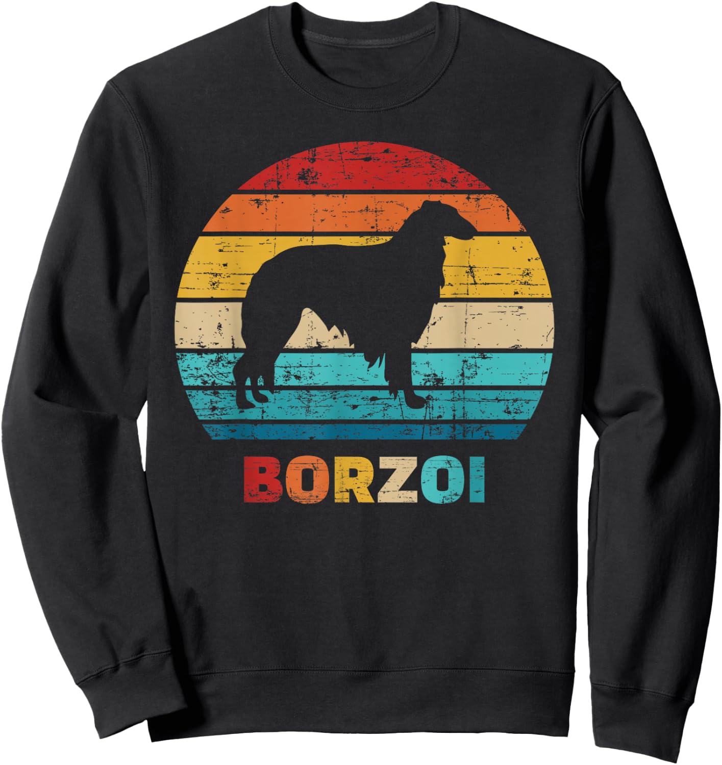 Borzoi vintage retro Sweatshirt - Sweatshirt | Black