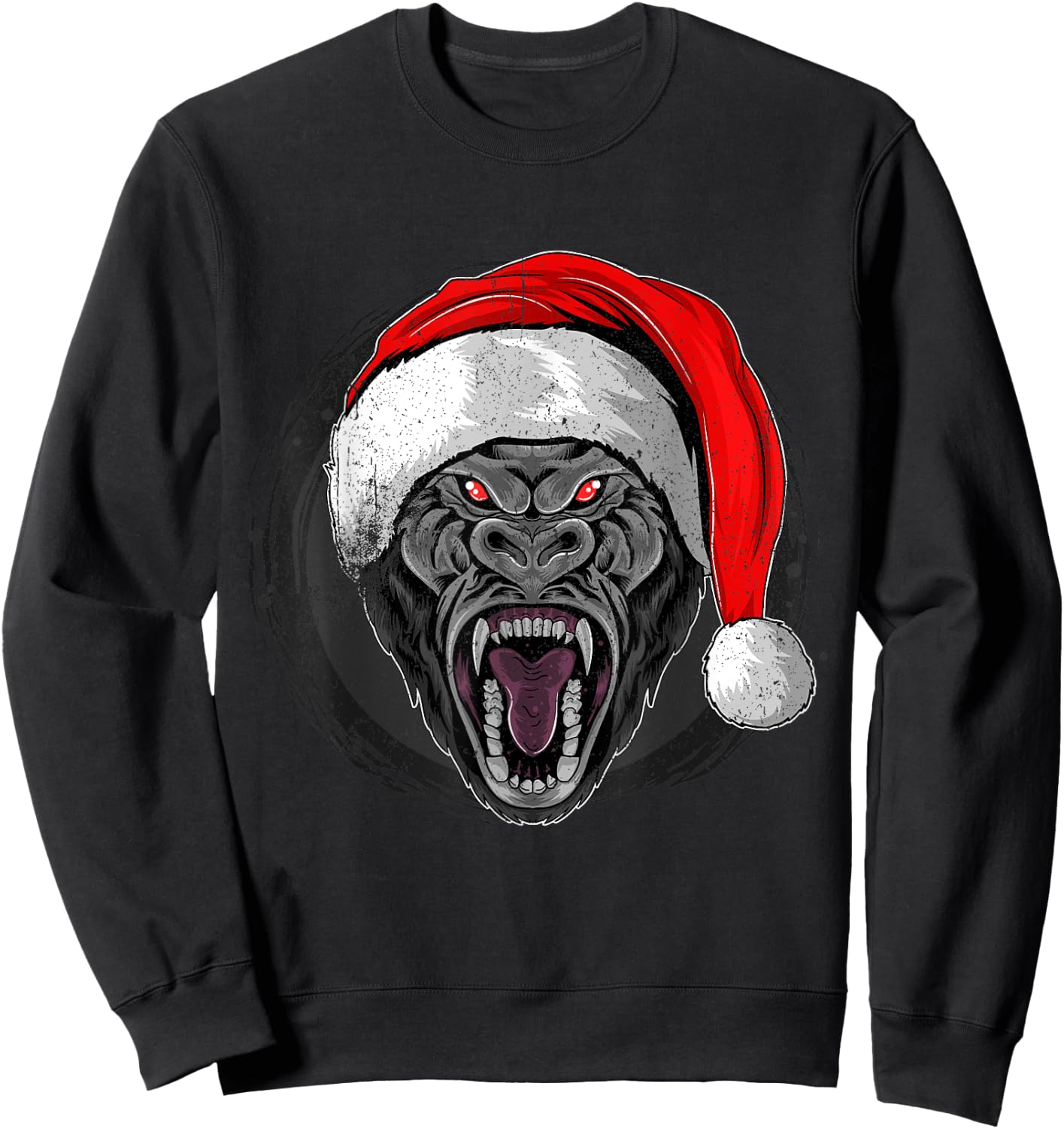 Christmas Gorilla Costume, Funny Gorilla Christmas Pjs Sweatshirt - Sweatshirt | Black