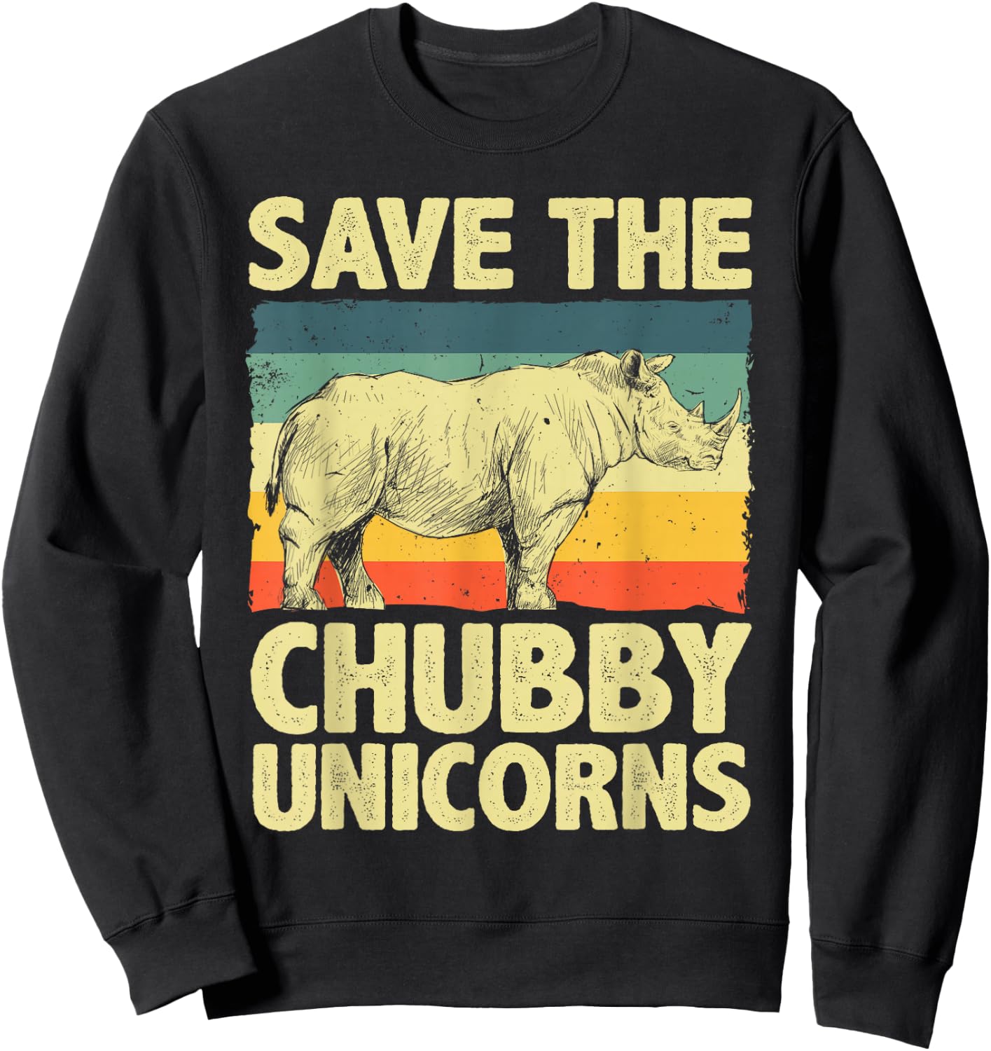 Funny Rhino Design Women Rhino Rhinoceros Lovers Sweatshirt - Sweatshirt | Black