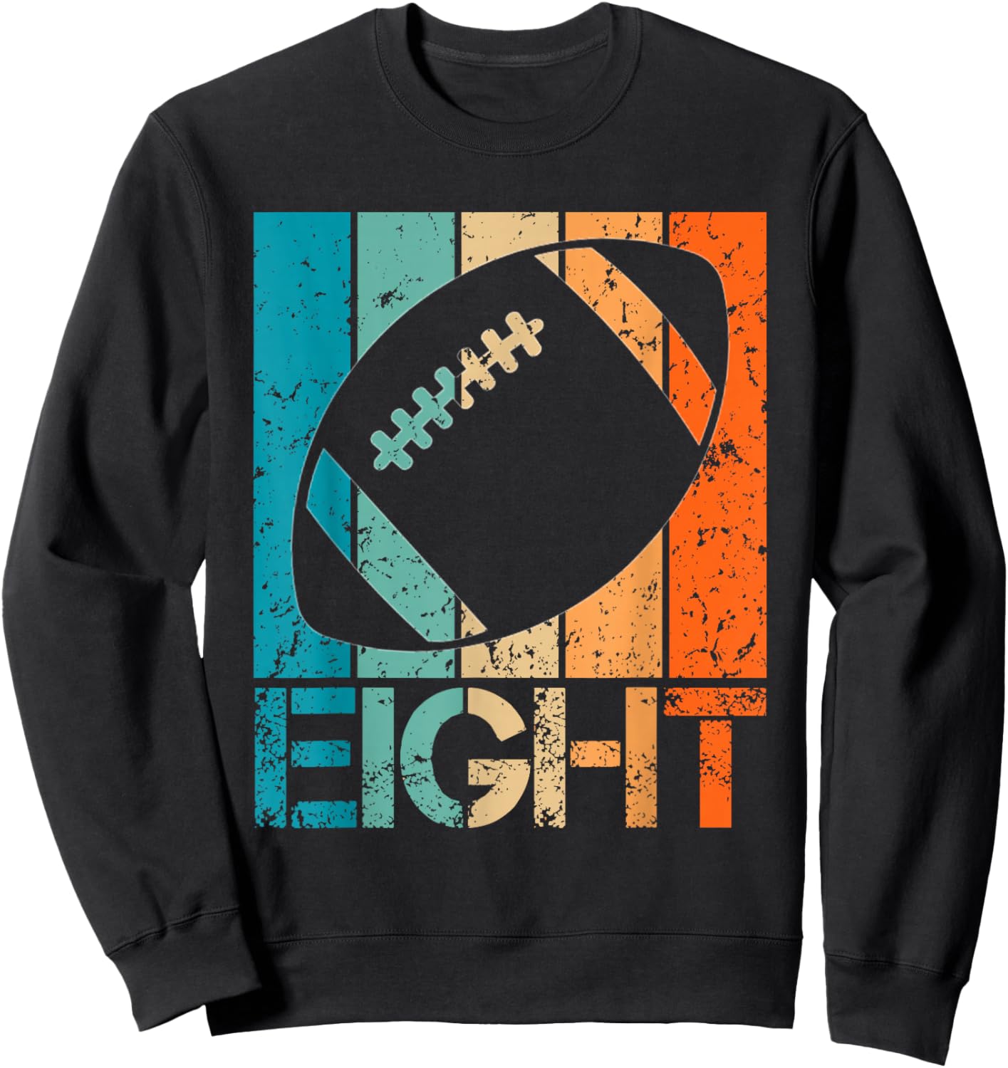 8th Football Birthday 8 Year Old 8yr Boys Birthday Football Sweatshirt - Sweatshirt | Black