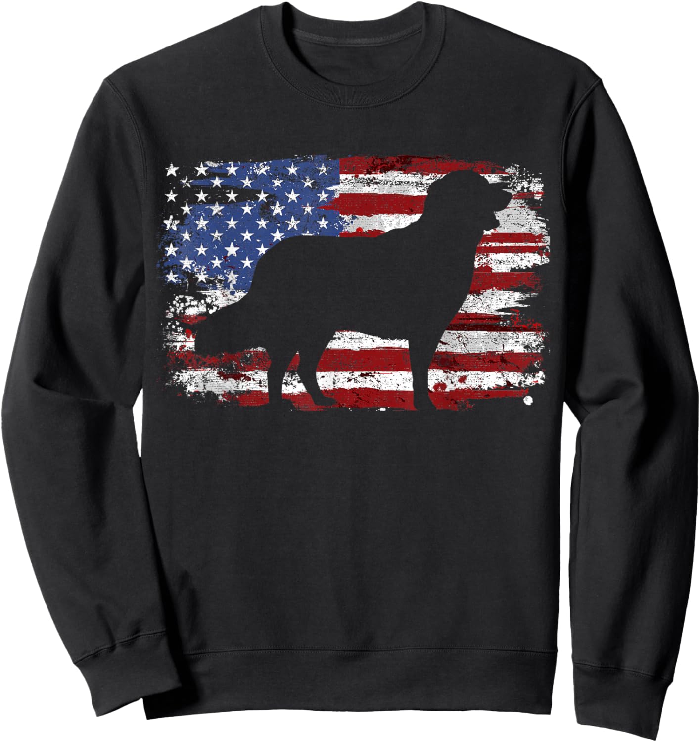 Golden Retriever Vintage USA Flag Sweatshirt - Sweatshirt | Black