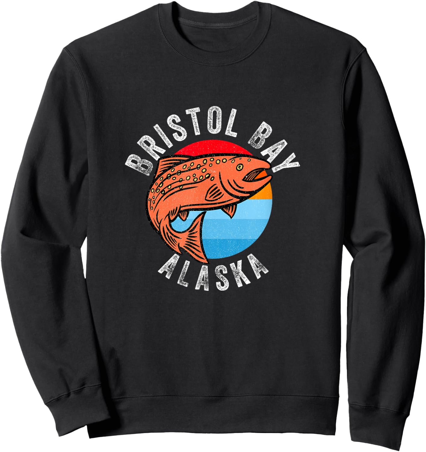 Bristol Bay Alaska Fishing Salmon Angler Sweatshirt - Sweatshirt | Black