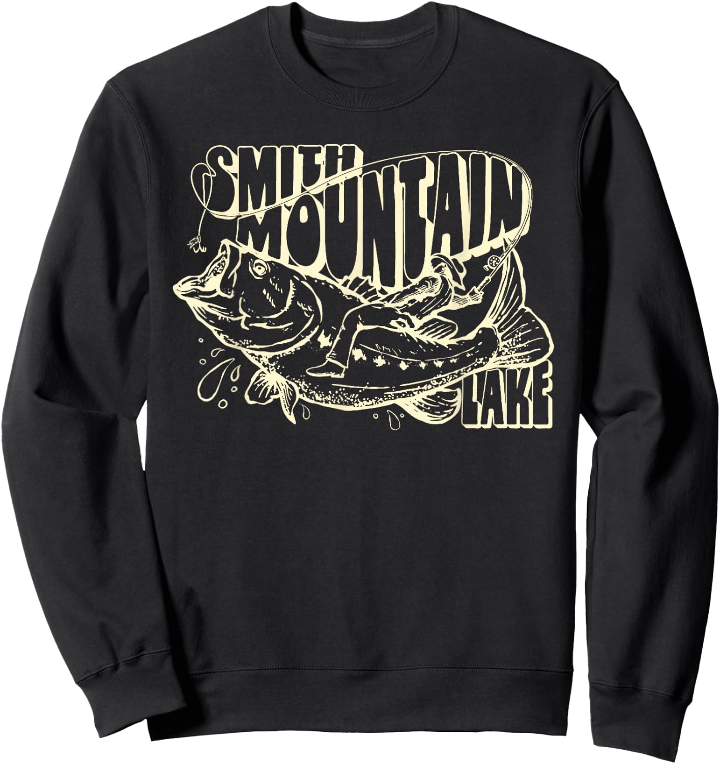 Smith Mountain Lake Virginia Striped Bass Fishing Rodeo Sweatshirt - Sweatshirt | Black