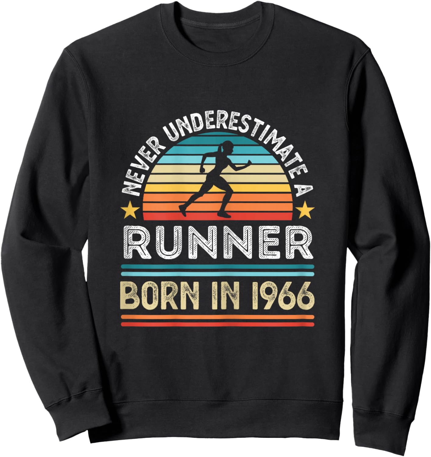 Runner born in 1966 60th Birthday Running Gifts Women Sweatshirt - Sweatshirt | Black