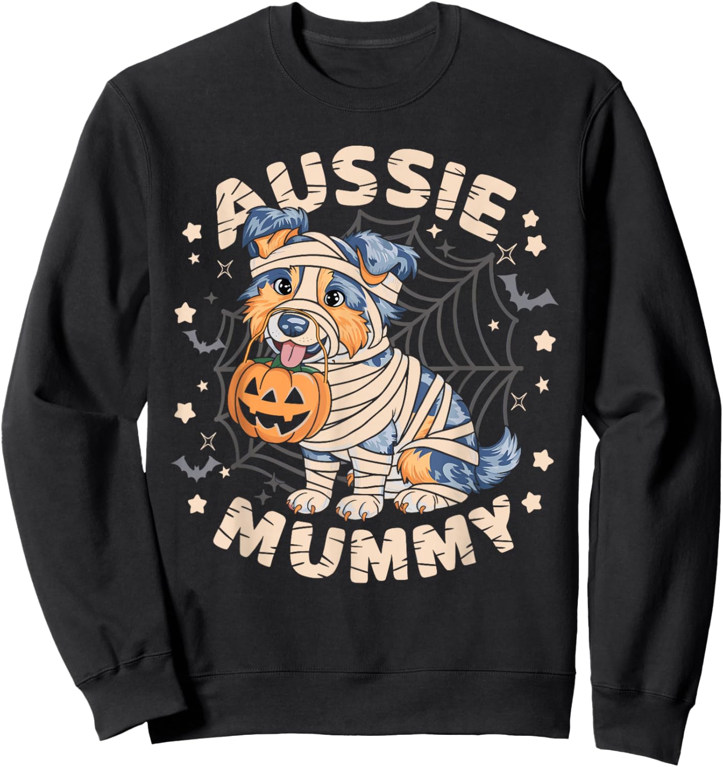 Australian Shepherd Costume Dog Lover Outfit Aussie Mummy Women Kids Sweatshirt - Sweatshirt | Black
