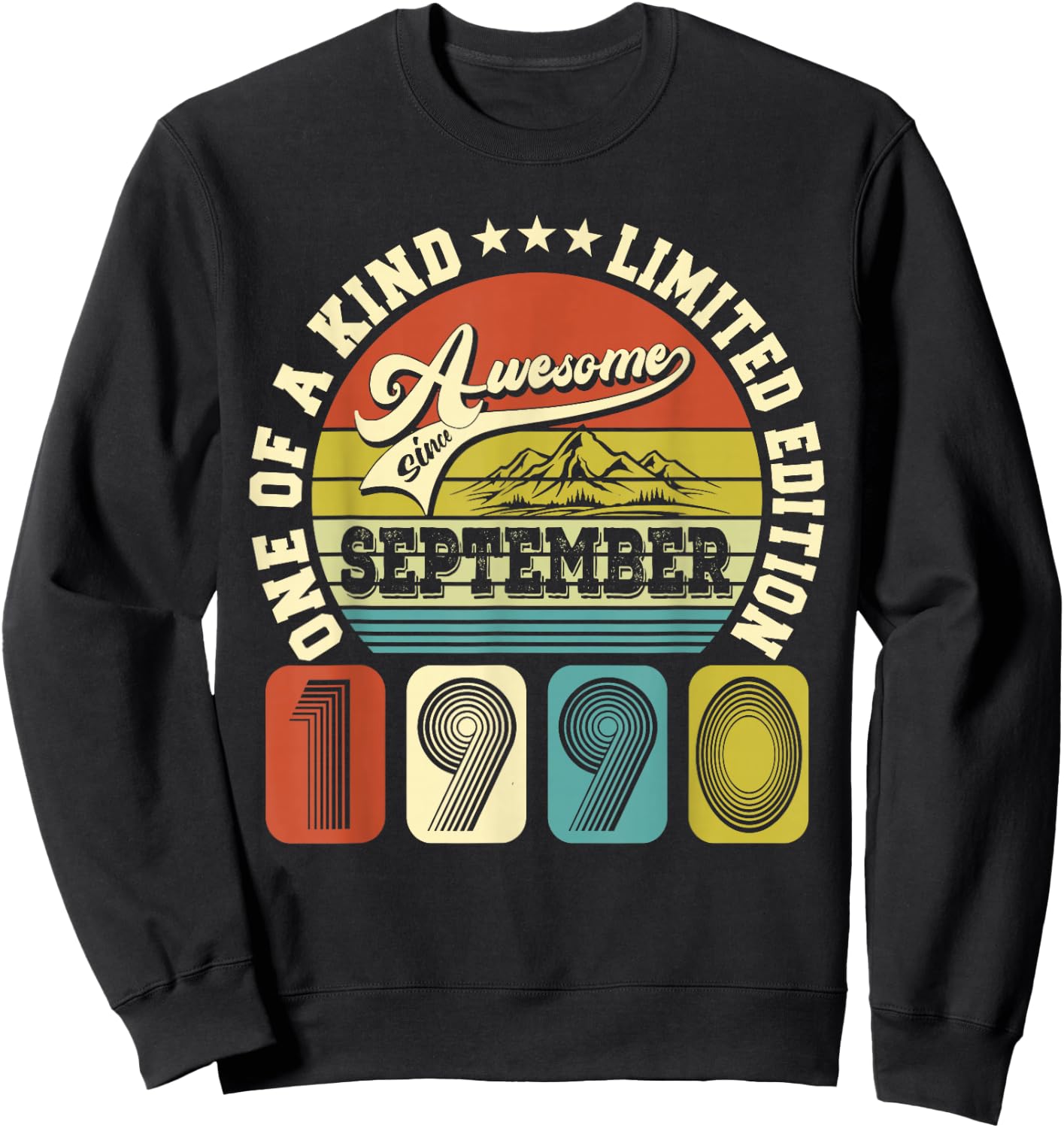 35 Years Old Gift 35th Birthday Awesome Since September 1990 Sweatshirt - Sweatshirt | Black