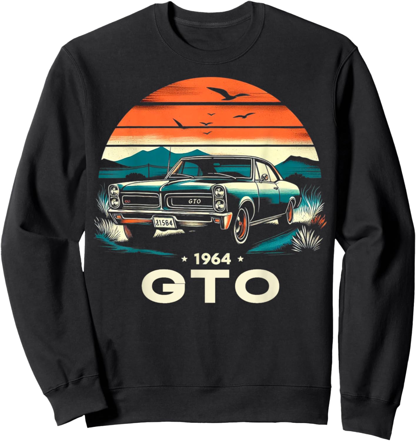 1964 64 GTO Classic Car Old School Muscle Vintage Car Sweatshirt - Sweatshirt | Black