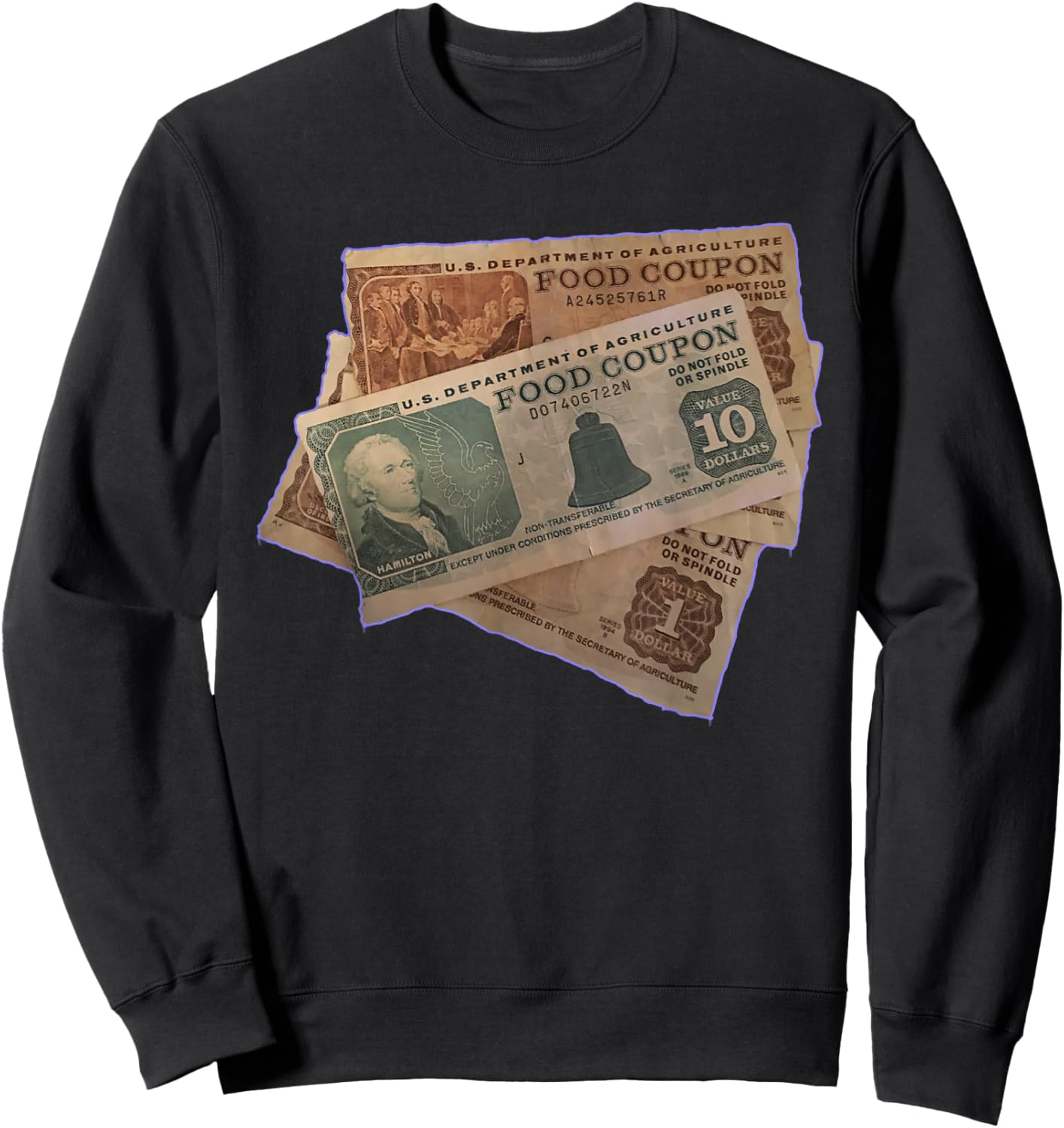 Foodstamp Graffiti Throwback Classic Gift Hiphop EBT 90s Sweatshirt - Sweatshirt | Black