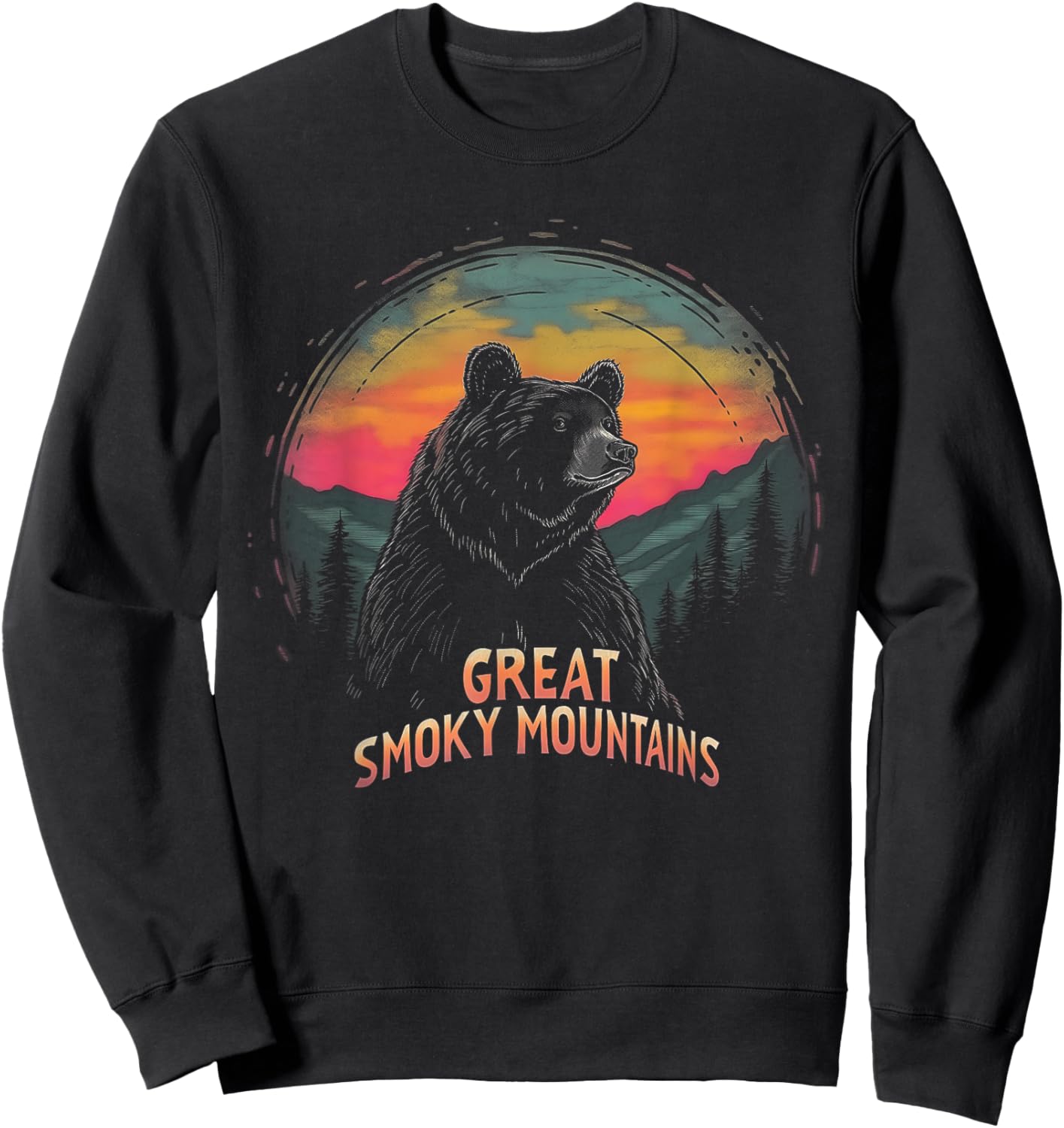 Great Smoky Mountains - US National Park Vintage Men Women Sweatshirt - Sweatshirt | Black
