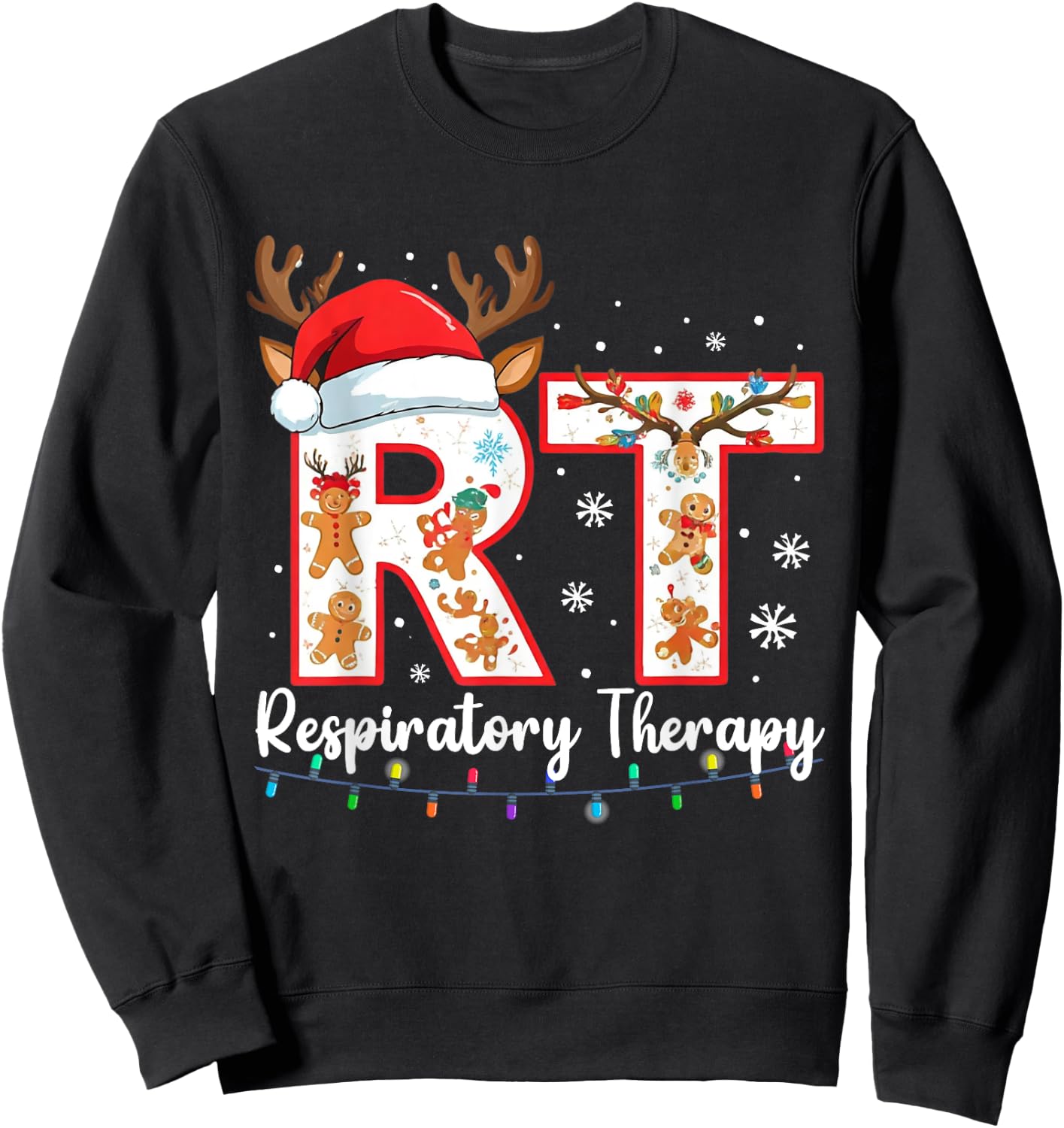 Christmas Nurse Respiratory Therapist Lung Therapy Nursing Sweatshirt - Sweatshirt | Black