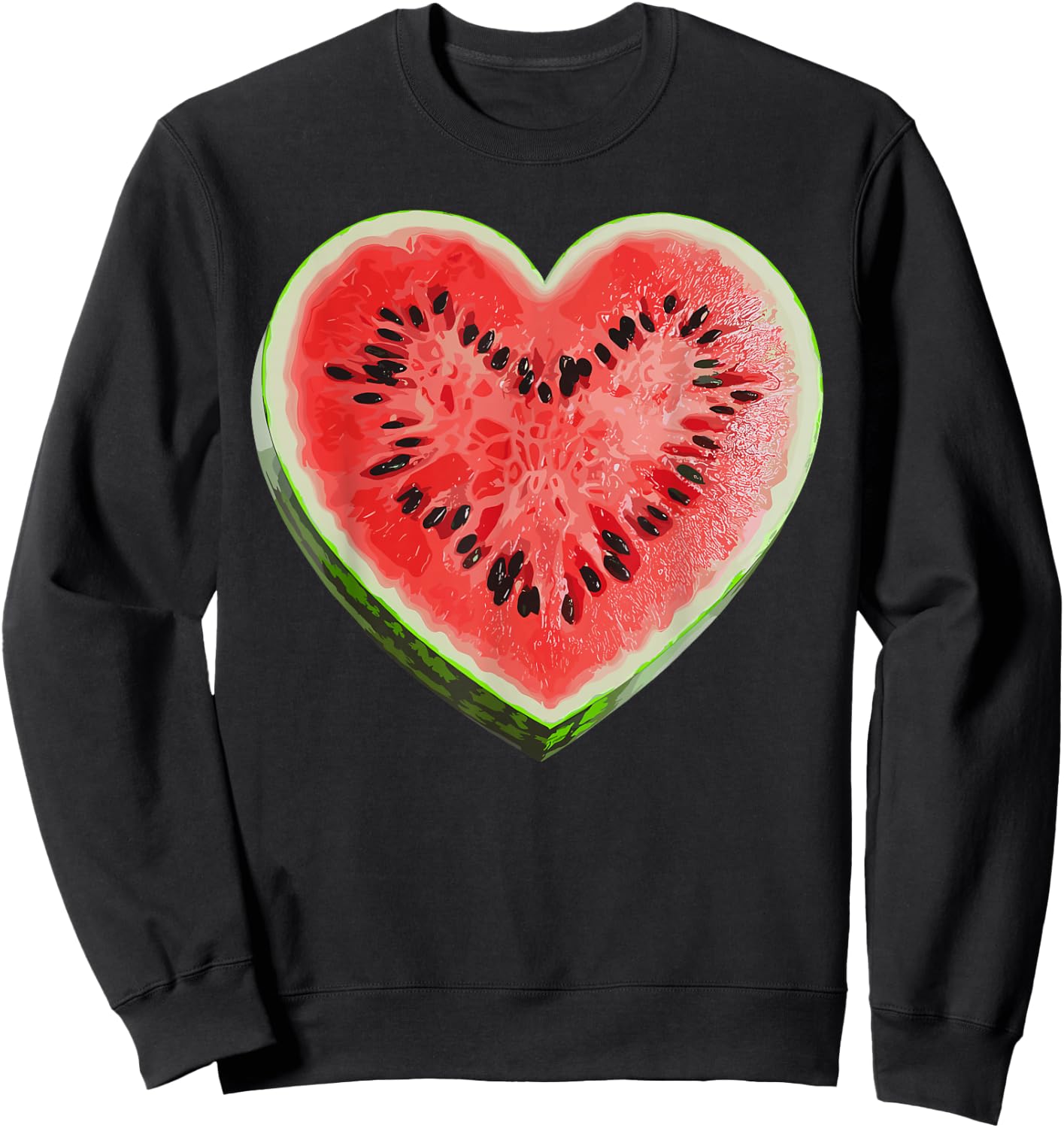 Cool Watermelon Graphic Women Fruit Watermelon Lover Sweatshirt - Sweatshirt | Black