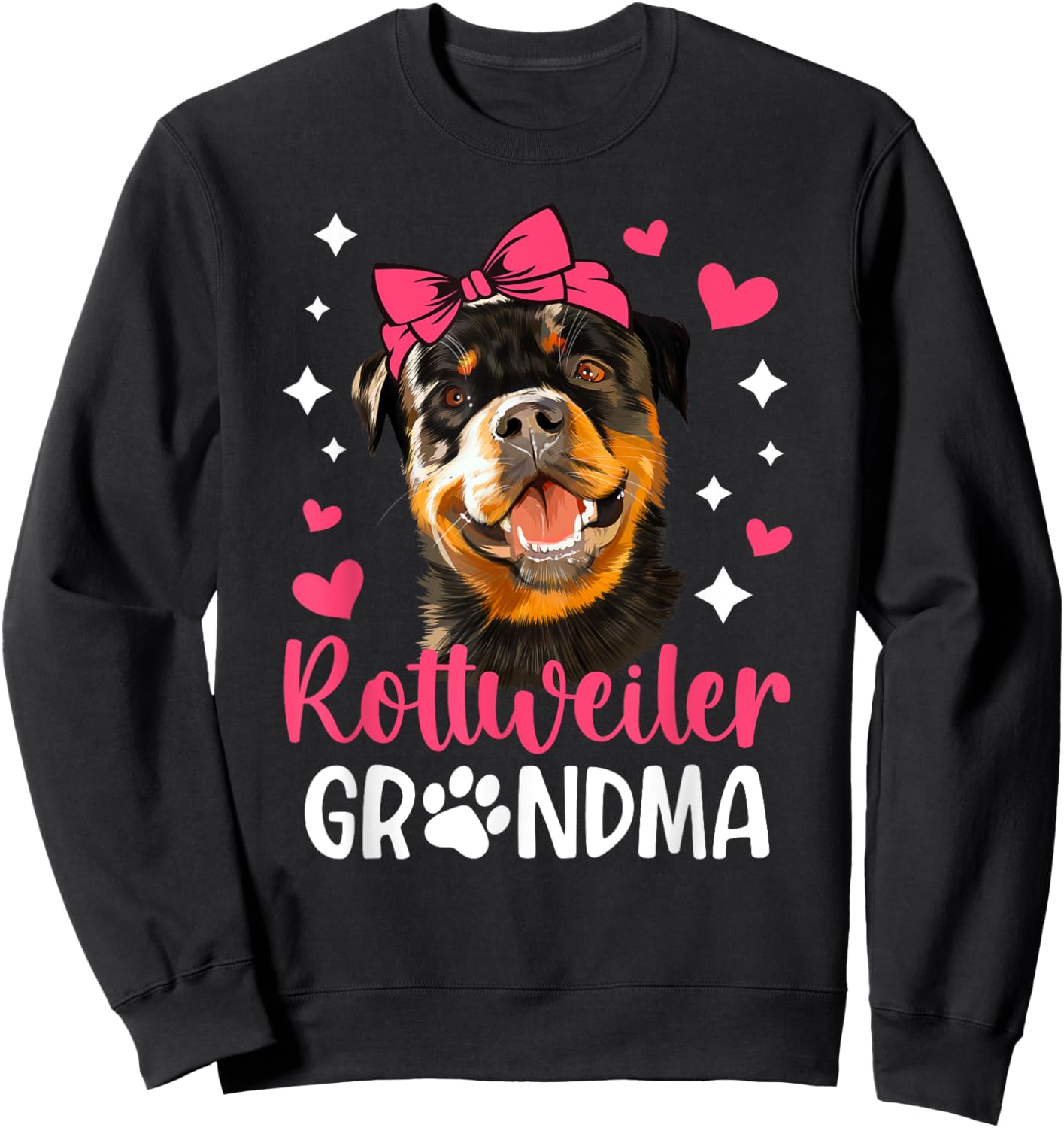 Rottweiler Grandma Rottie Grandma Cute Rottie Grandmother Sweatshirt - Sweatshirt | Black