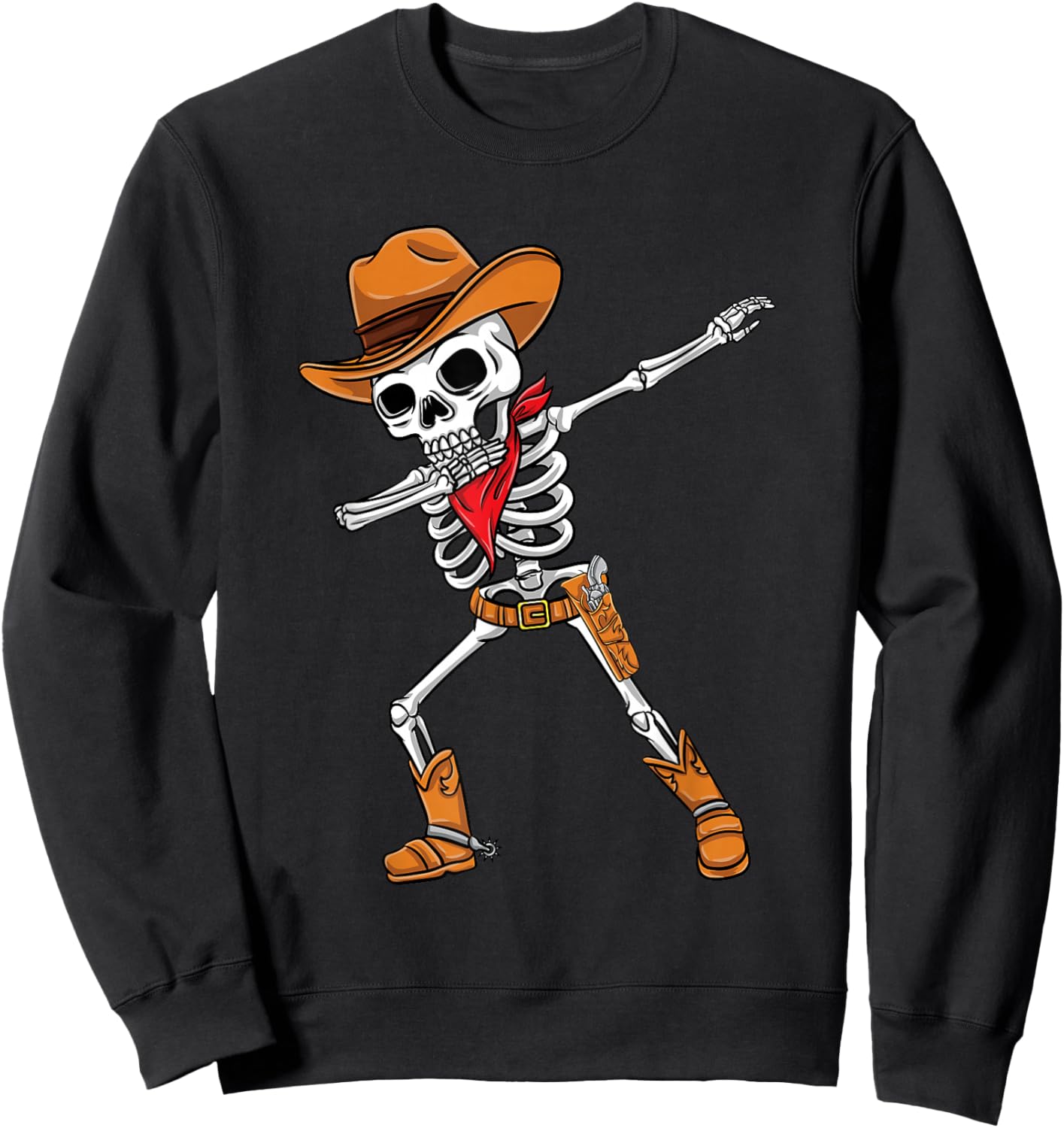 Dabbing Skelett Cowboy Halloween Jungen Sweatshirt - Sweatshirt | Black