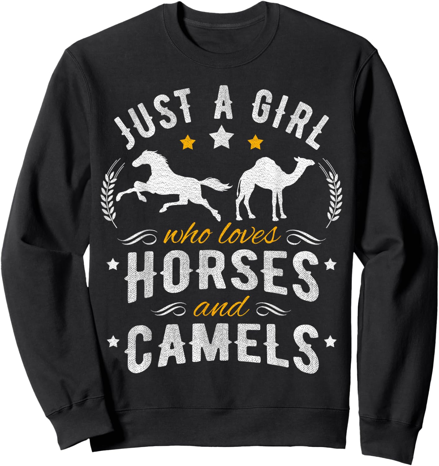 Horse and Camel Lover Just A Girl Gift Sweatshirt - Sweatshirt | Black