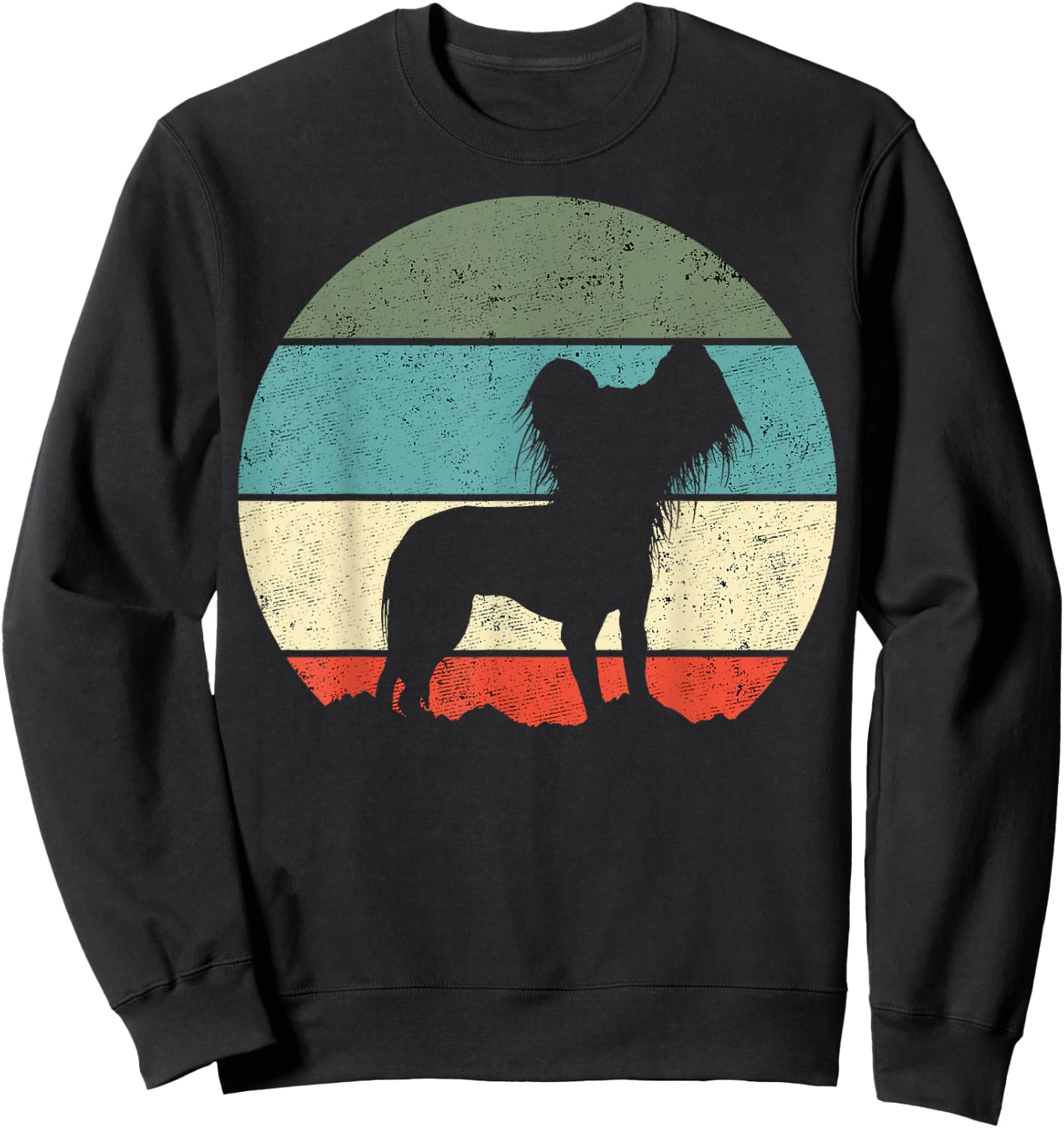 Chinese Crested Dog Retro Men Women Girls Kids Sweatshirt - Sweatshirt | Black