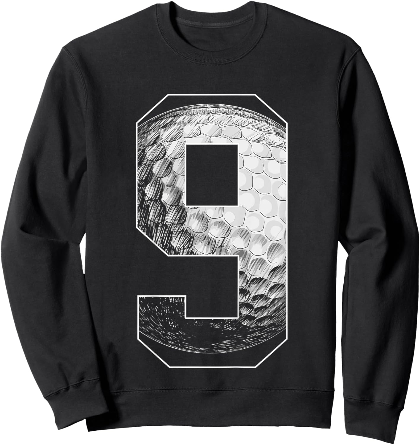 Kids 9th Birthday Boy Golf Player Golf 9 Years Old Sweatshirt - Sweatshirt | Black